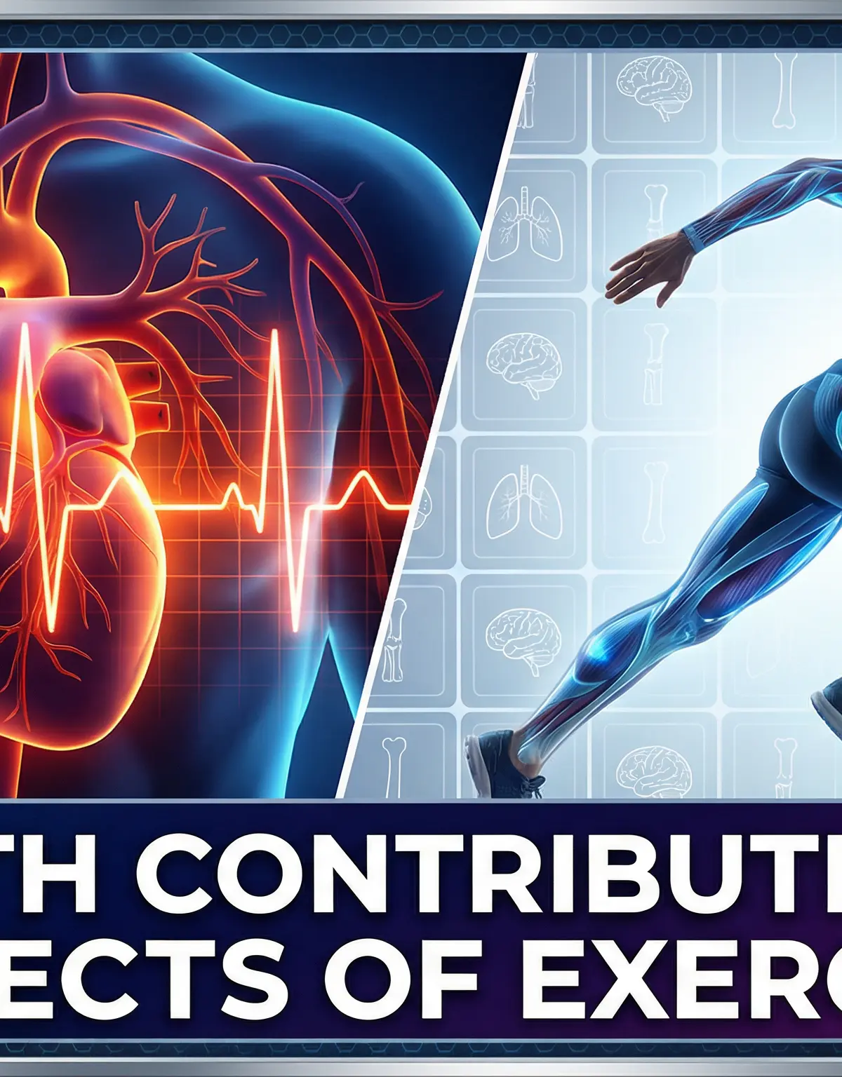 Header image illustrating the cardiovascular and muscular benefits of exercise.