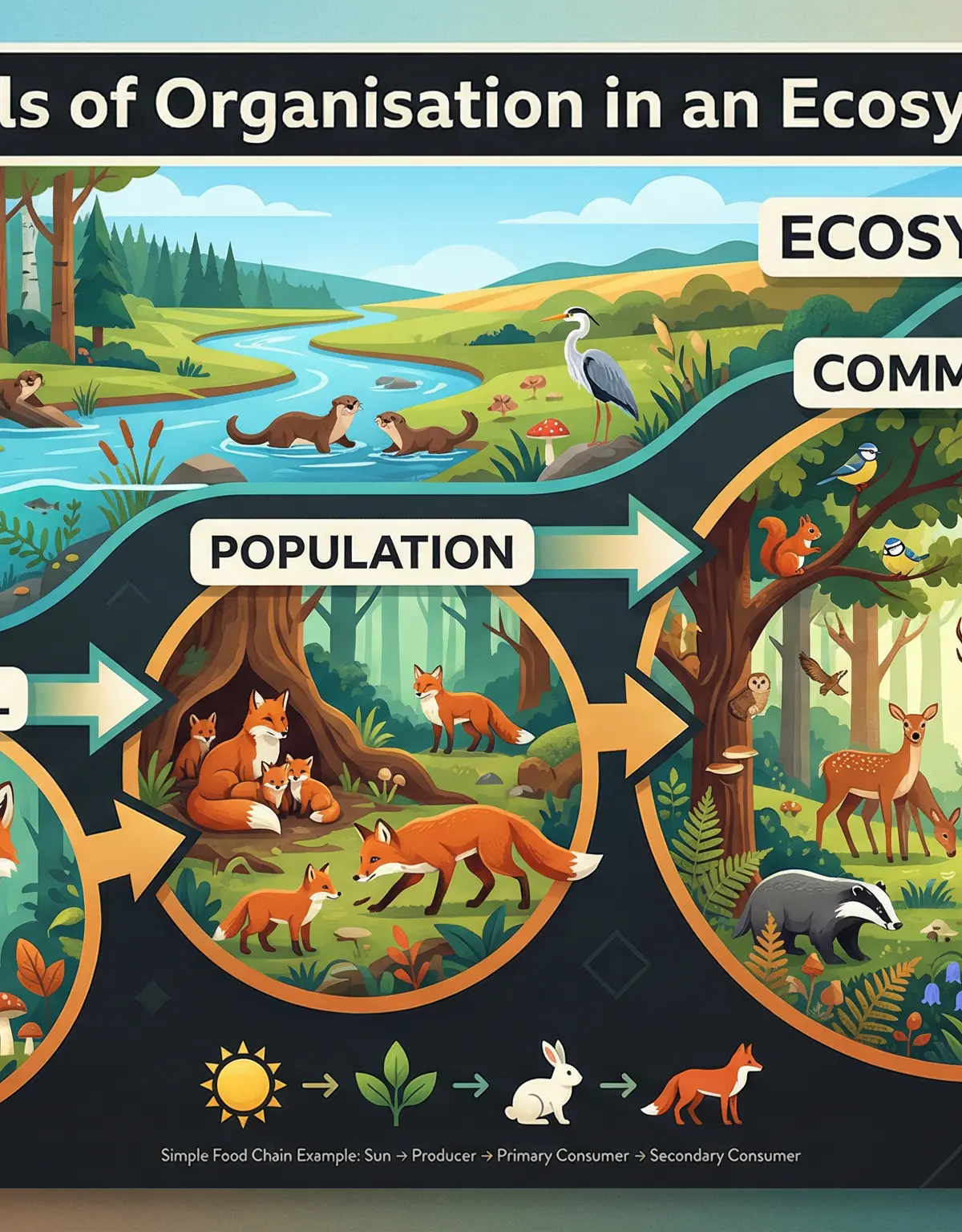 Levels of Organisation in an Ecosystem