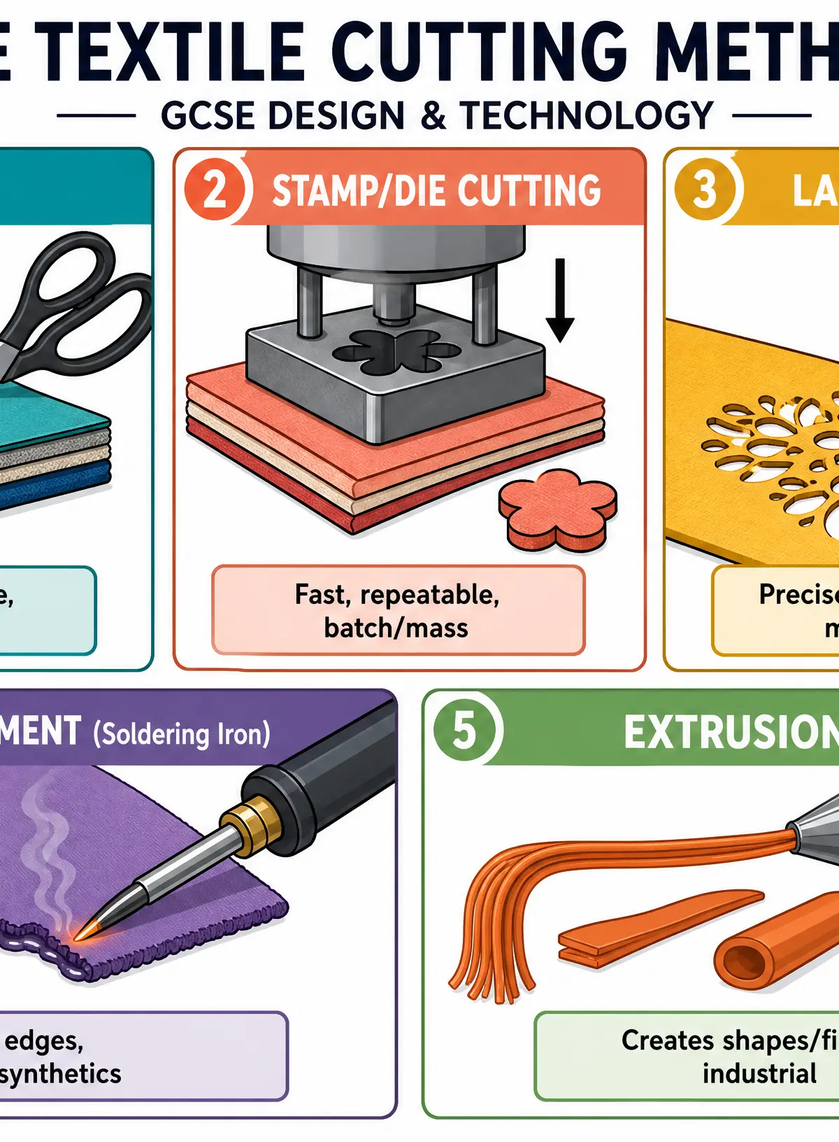 Five Textile Cutting Methods