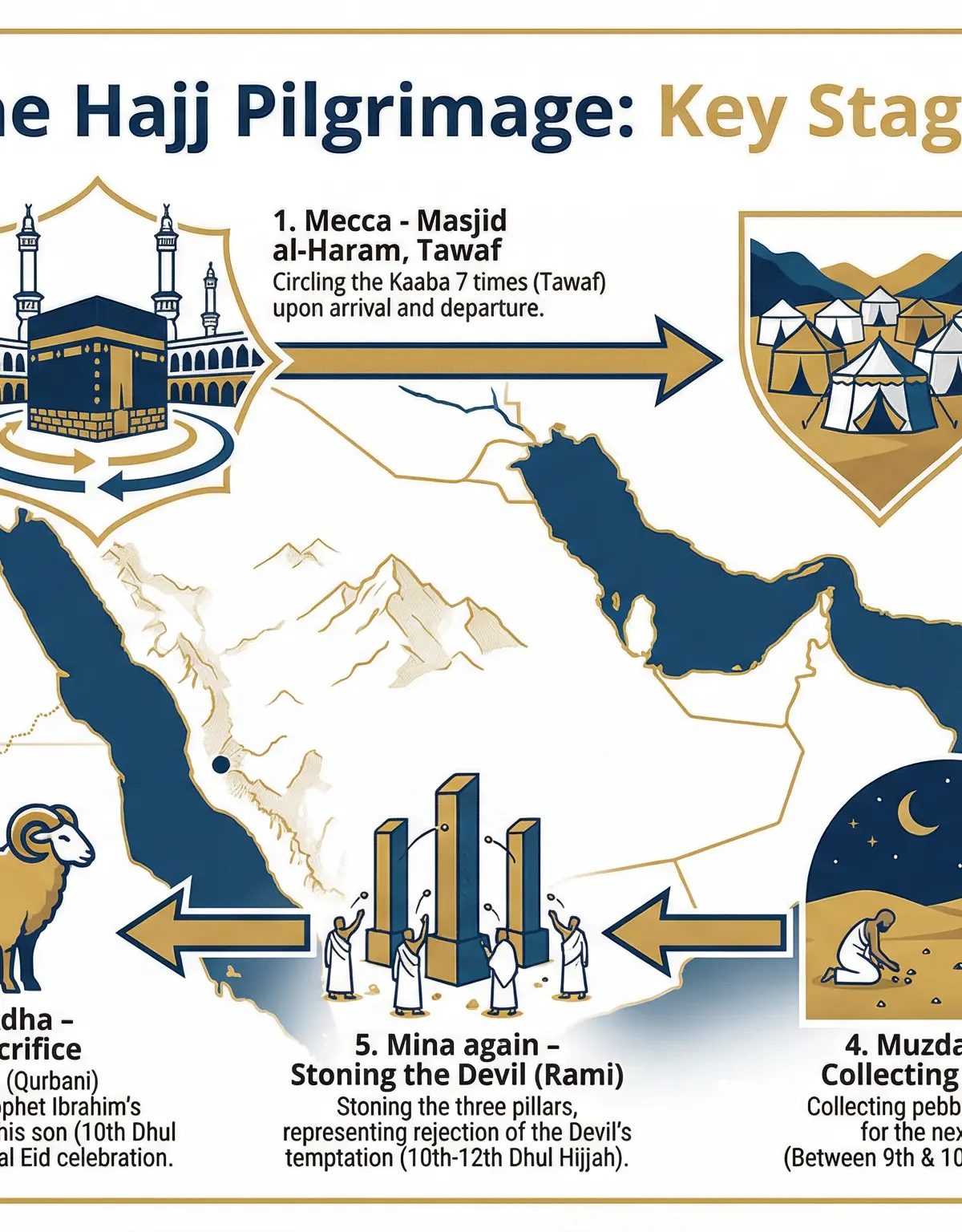 The Hajj Pilgrimage: Key Stages
