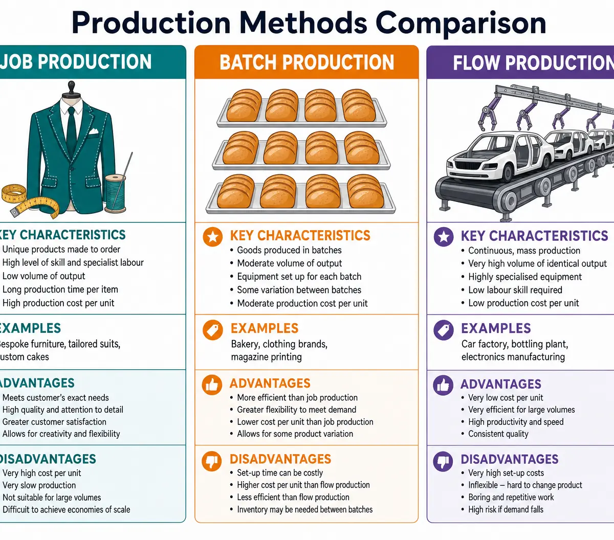 Production Methods Comparison