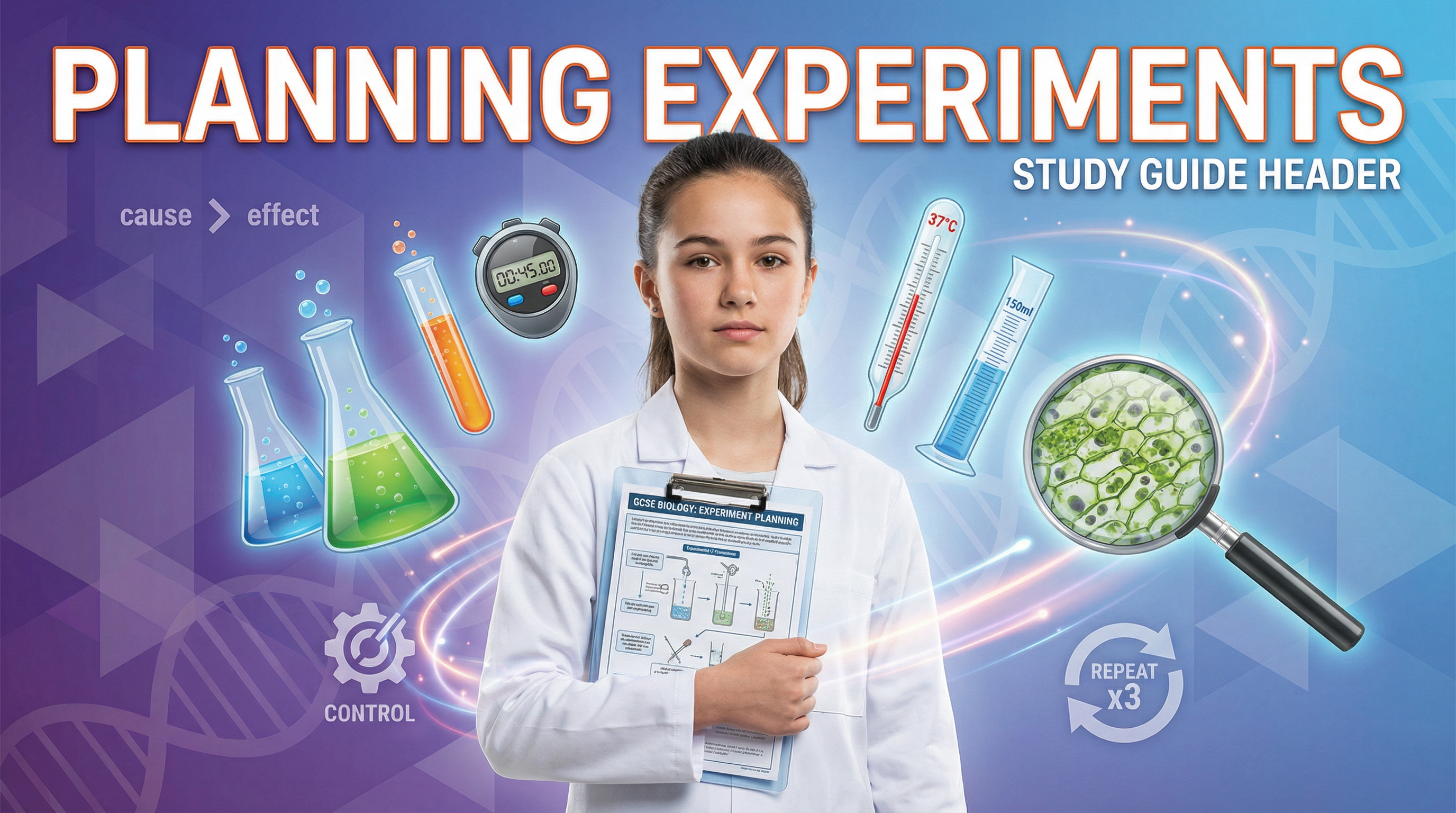 Planning Experiments — AQA GCSE study guide illustration