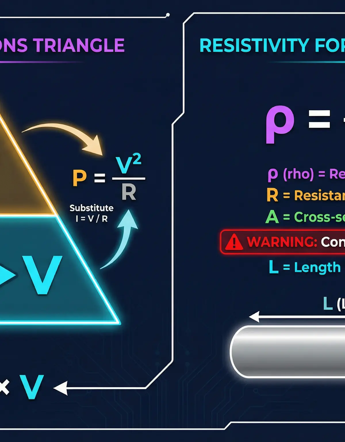 Power Equations and Resistivity Formula Breakdown