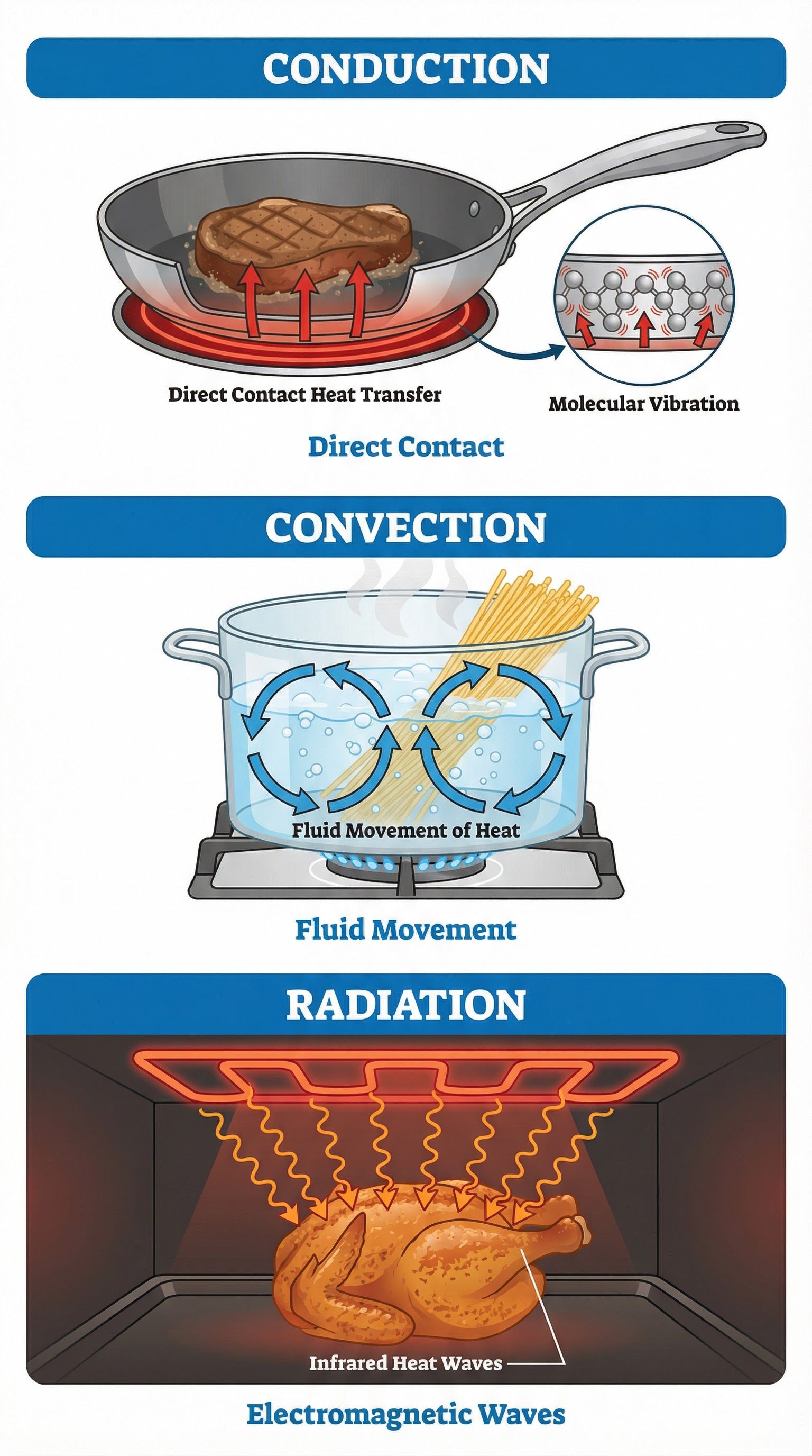 The Three Methods of Heat Transfer