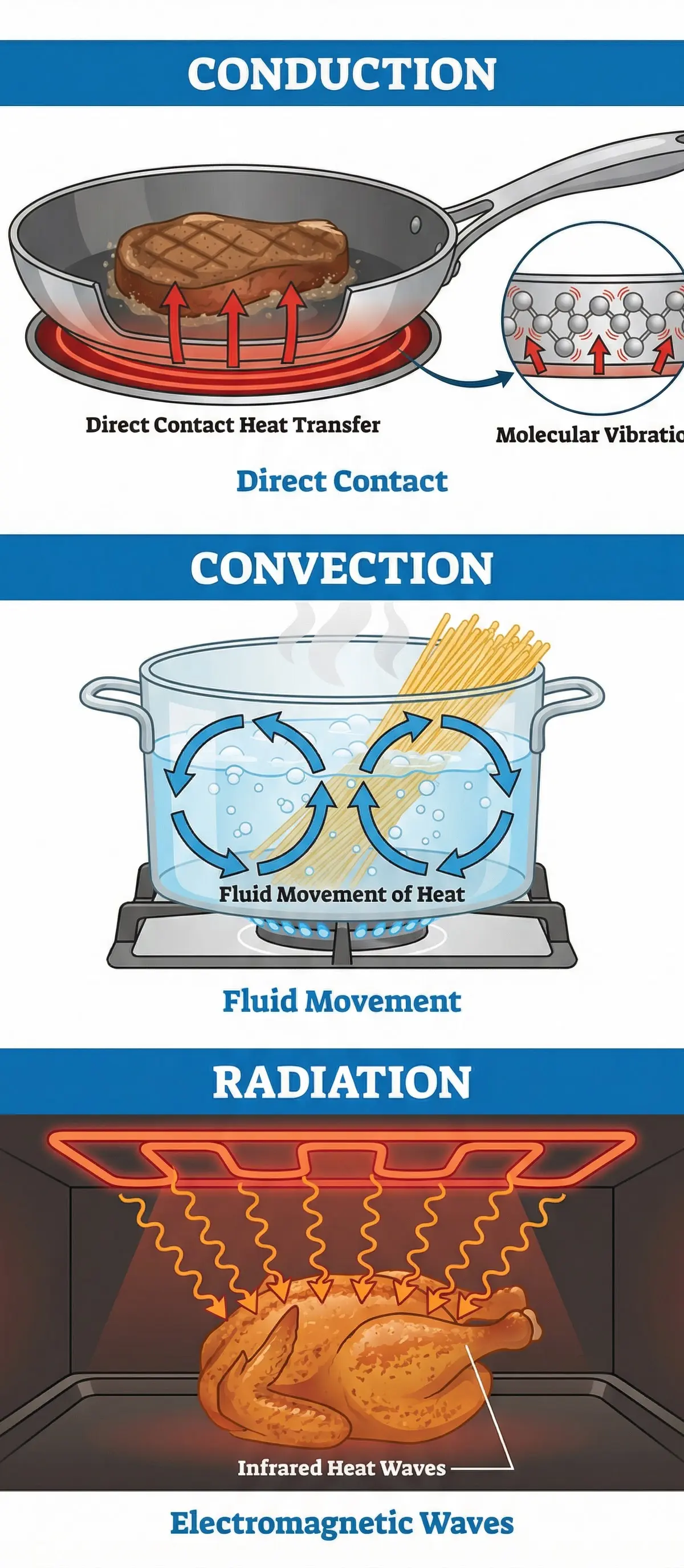 The Three Methods of Heat Transfer