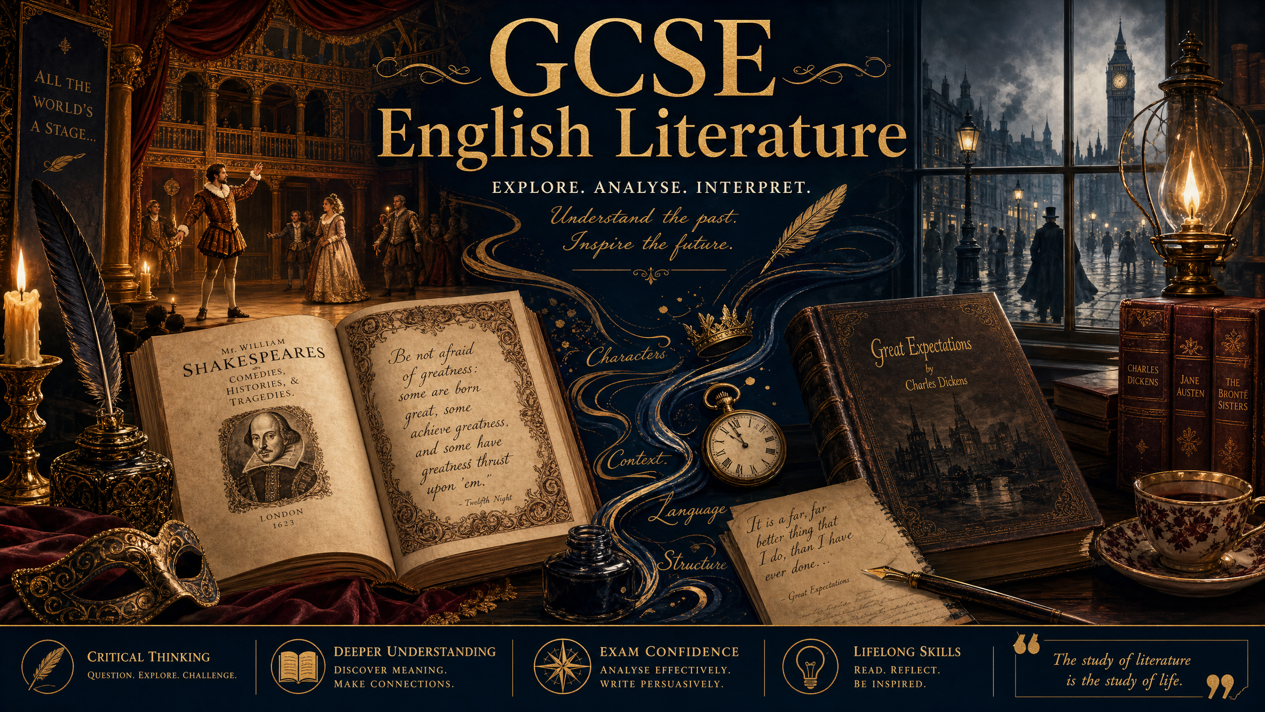 Header image for GCSE English Literature: Shakespeare and the 19th-Century Novel
