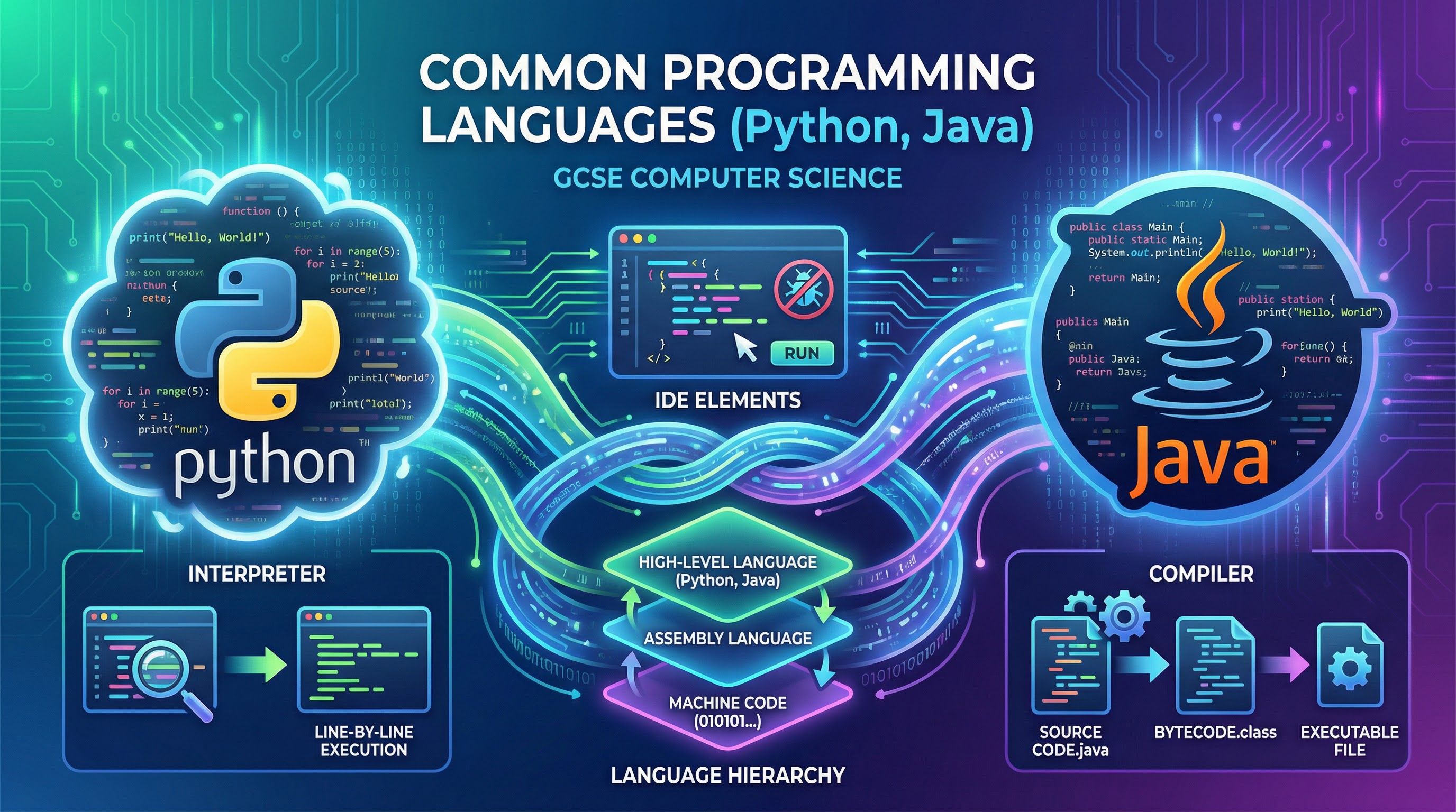 Header image for Common Programming Languages (Python, Java)