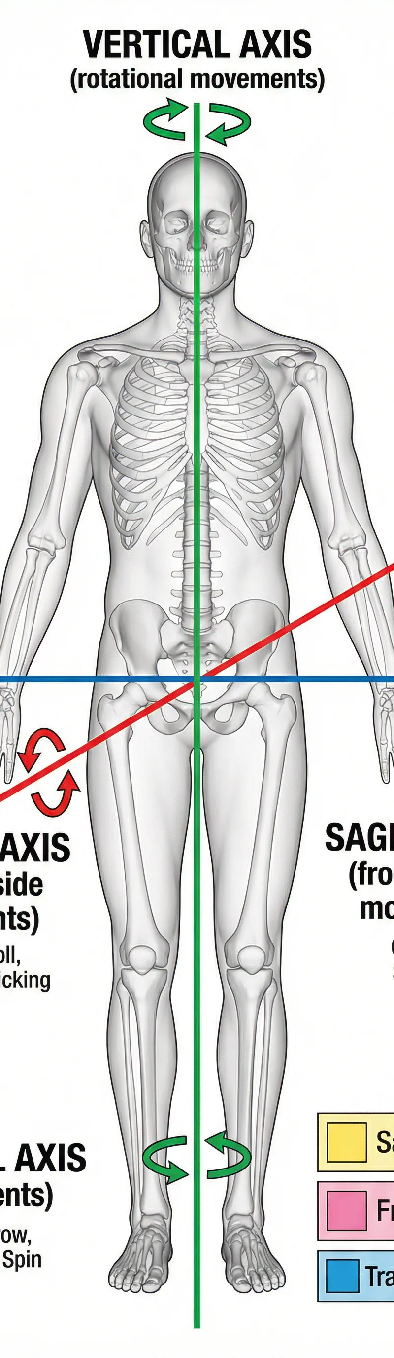 The Three Axes of Movement: Frontal, Sagittal, and Vertical.