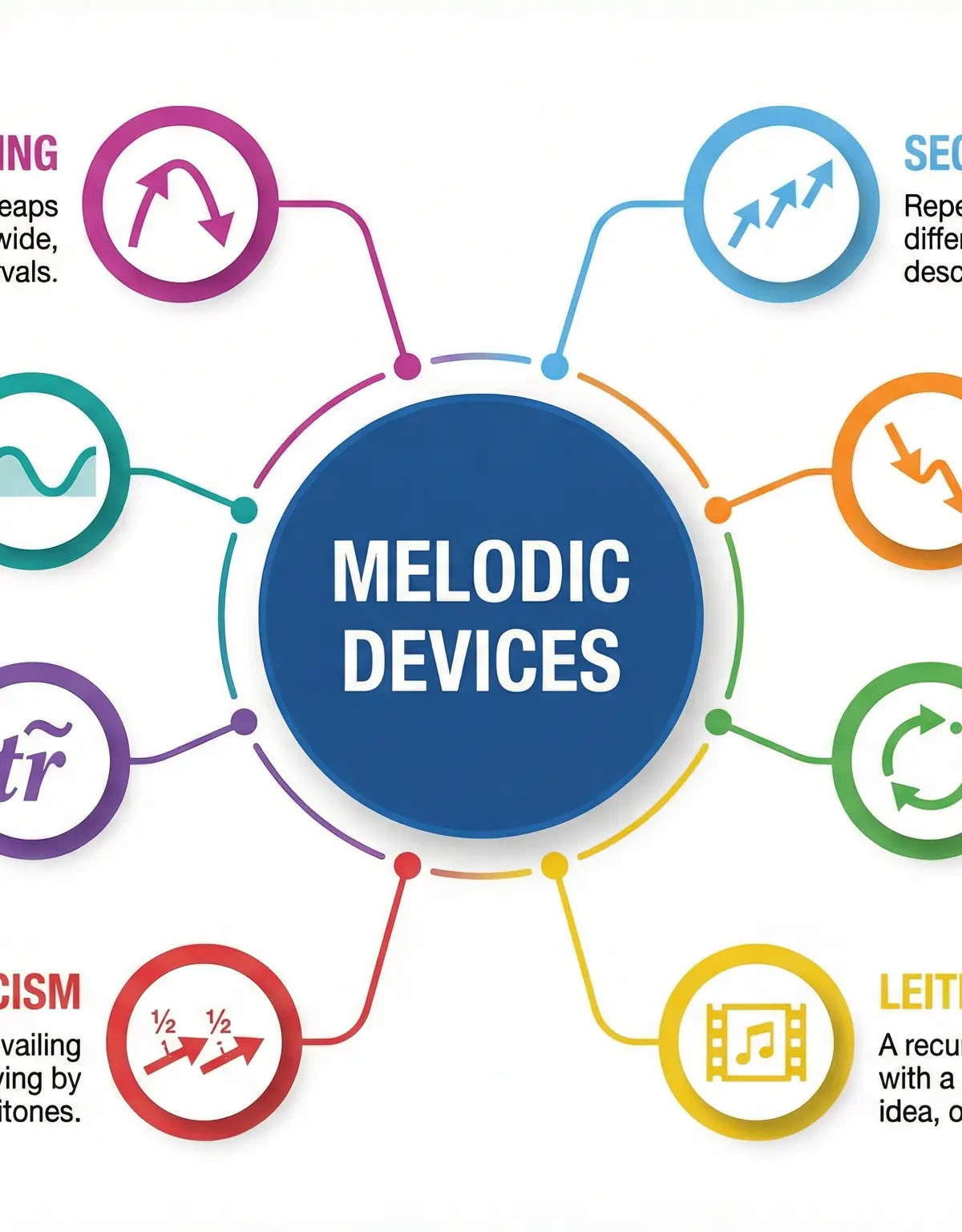 A visual guide to common melodic devices.