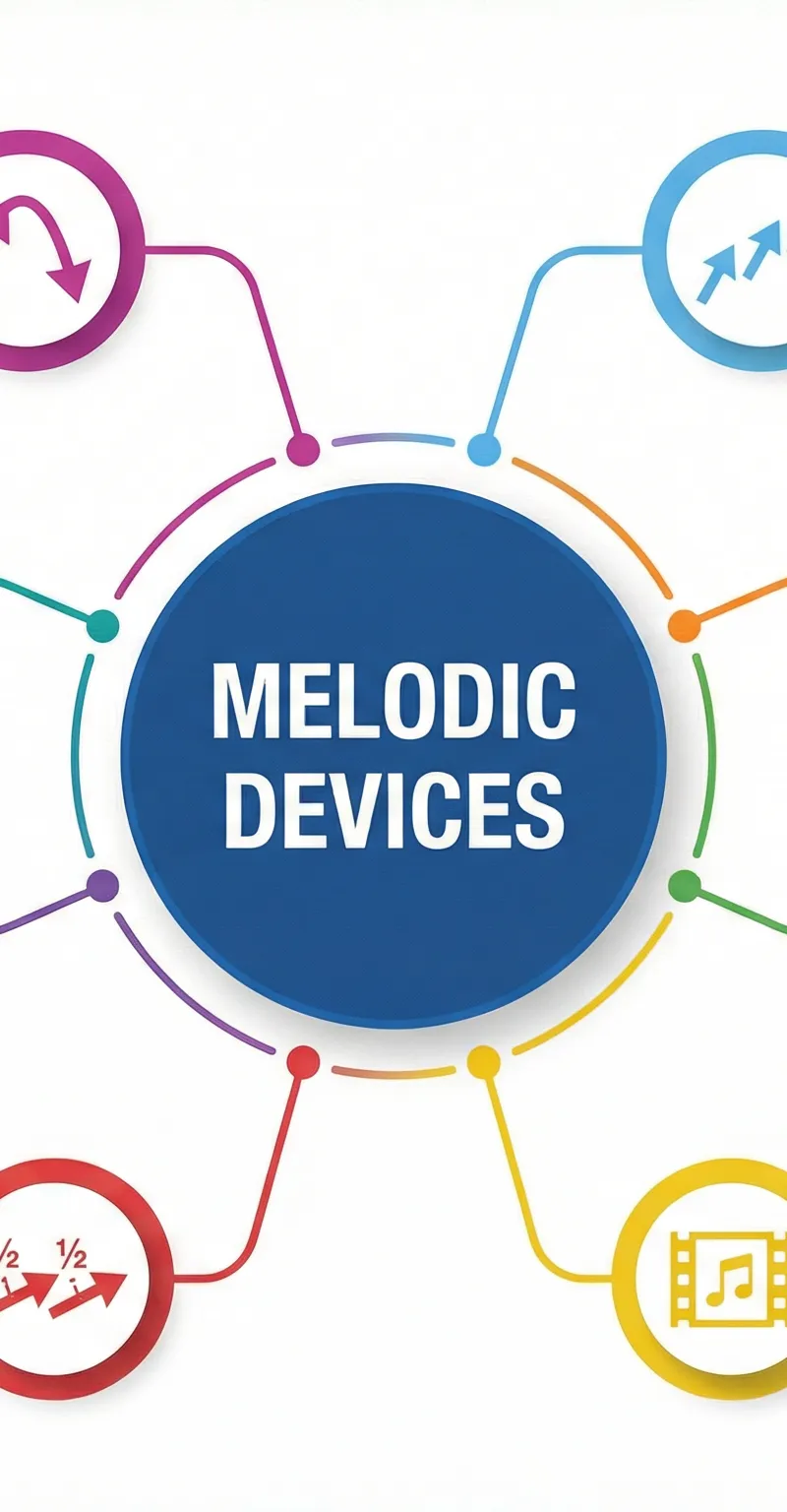 A visual guide to common melodic devices.