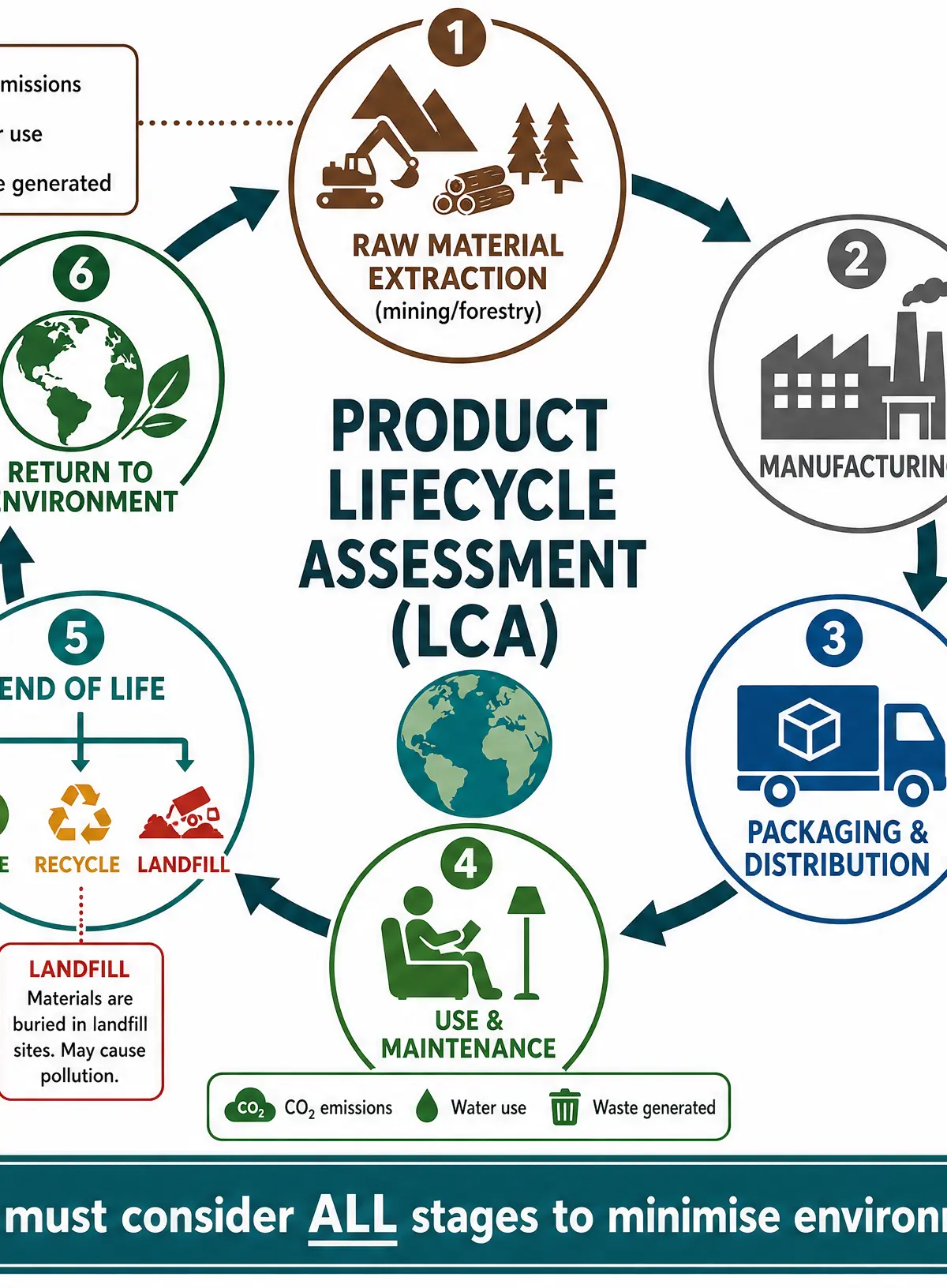 The 6 stages of a Product Lifecycle Assessment (LCA)