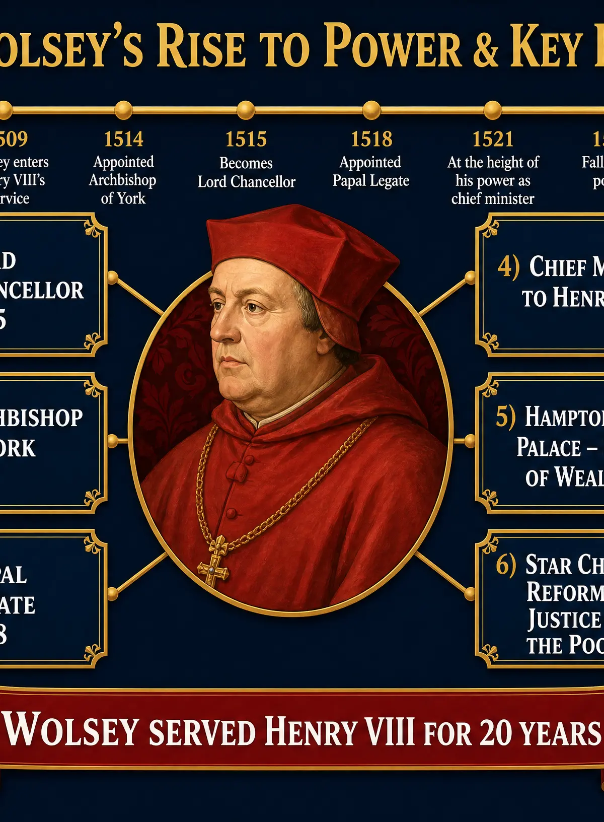 Wolsey's Rise to Power & Key Roles