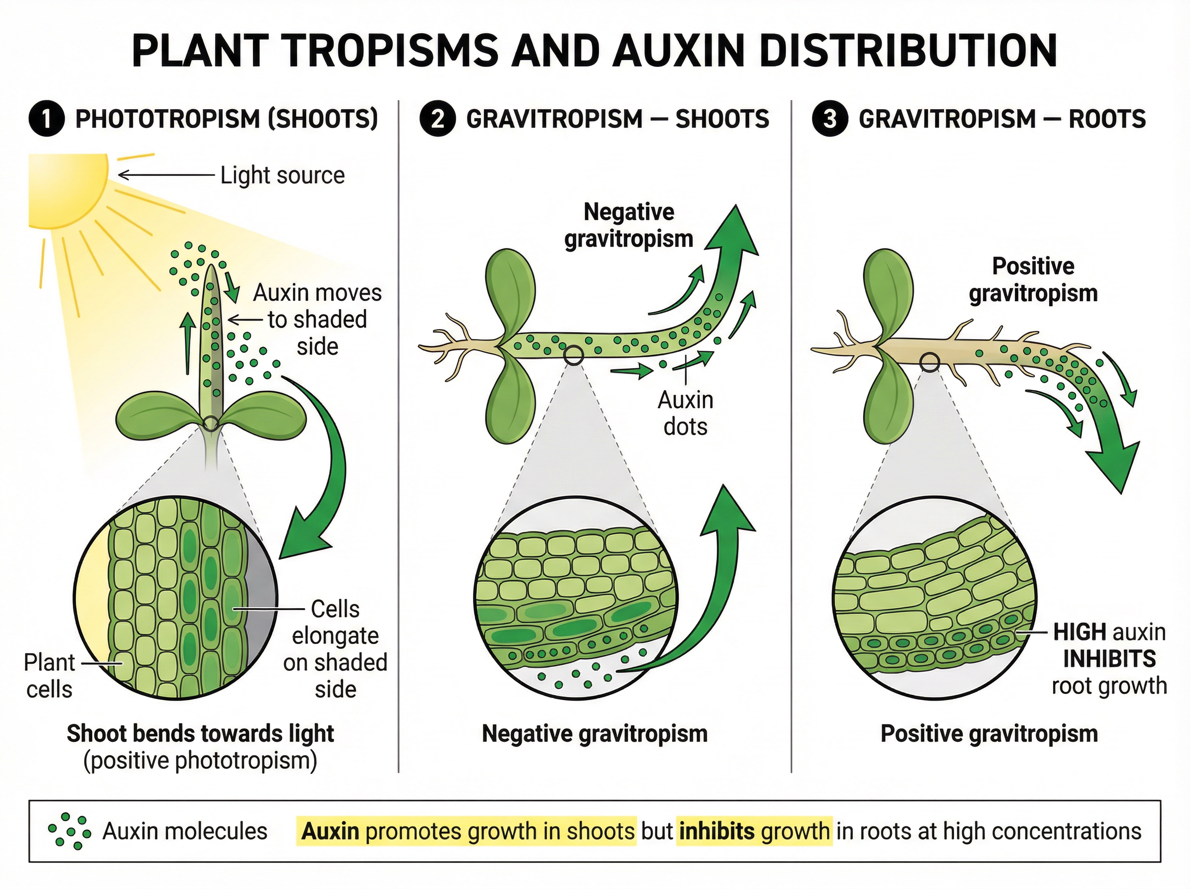 Plant Tropisms and Auxin Distribution
