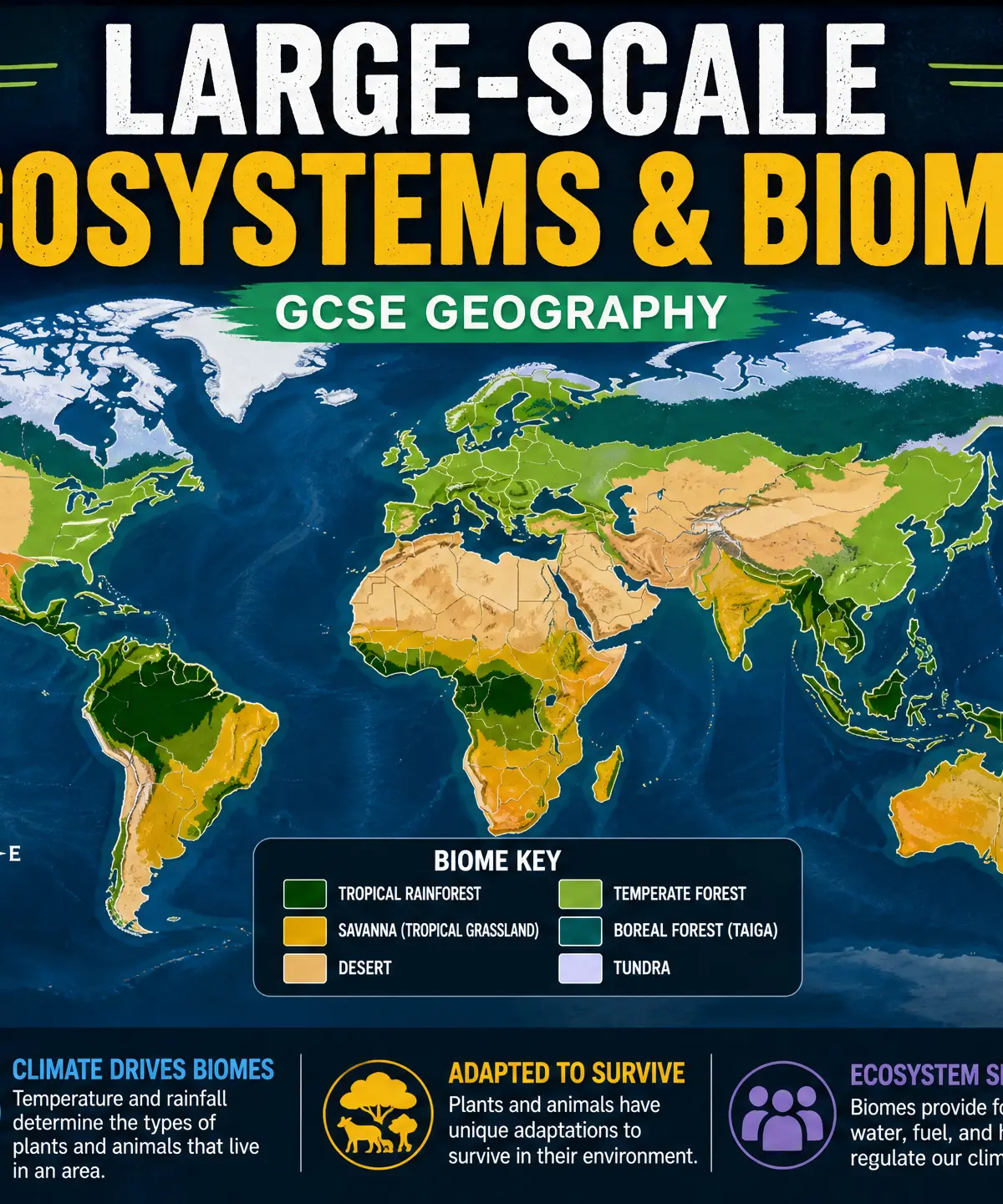 Global distribution of Large-Scale Ecosystems and Biomes