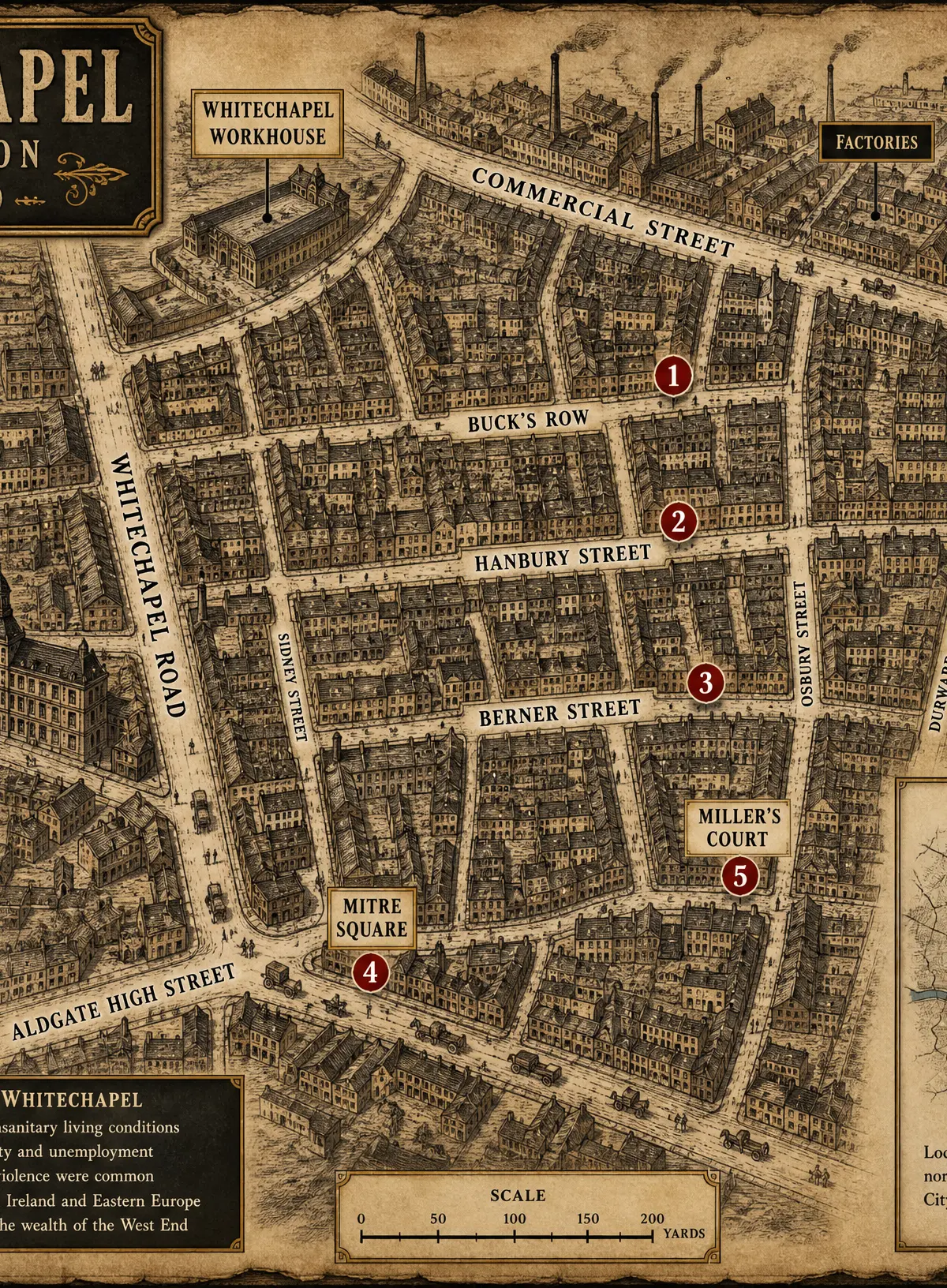 Map of Whitechapel c1870-1900
