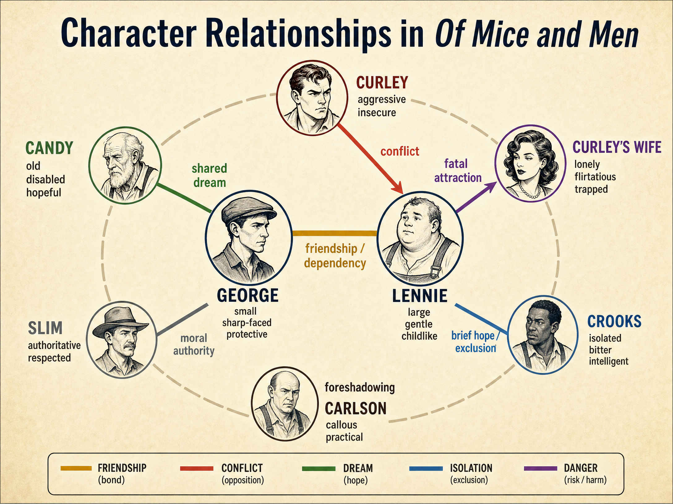 Character Relationships in Of Mice and Men