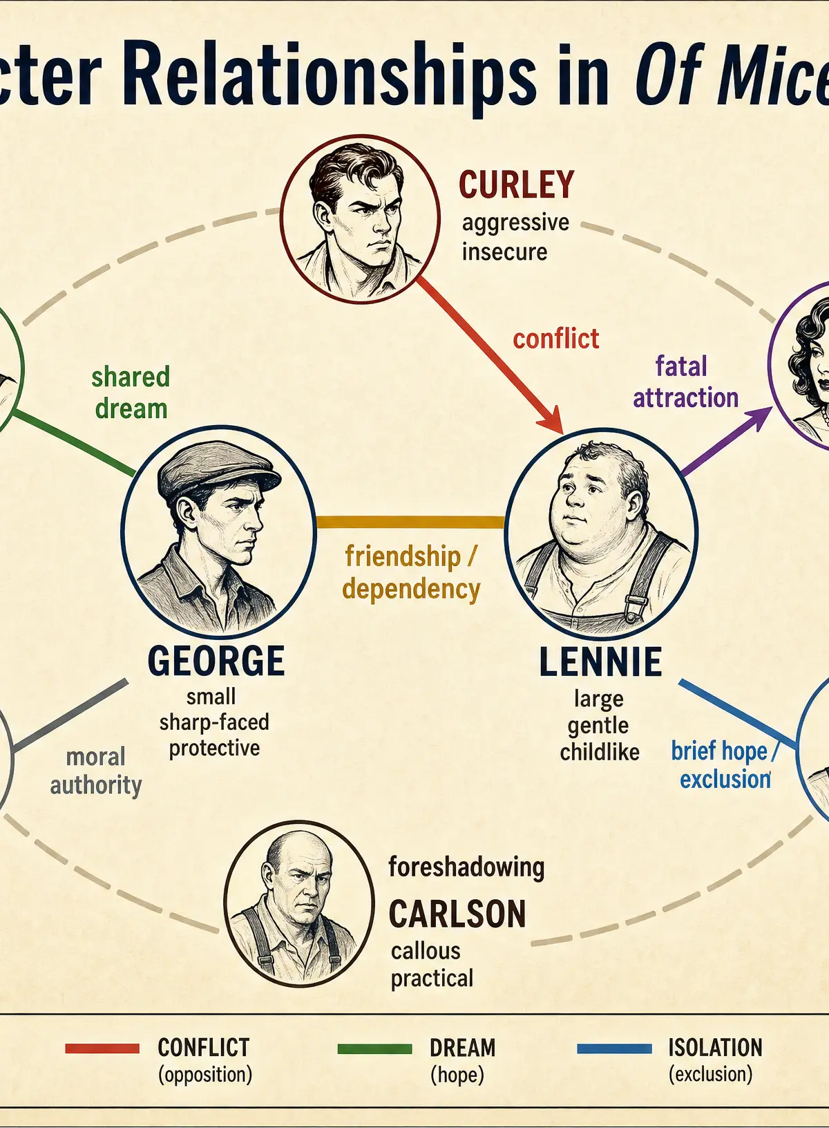 Character Relationships in Of Mice and Men