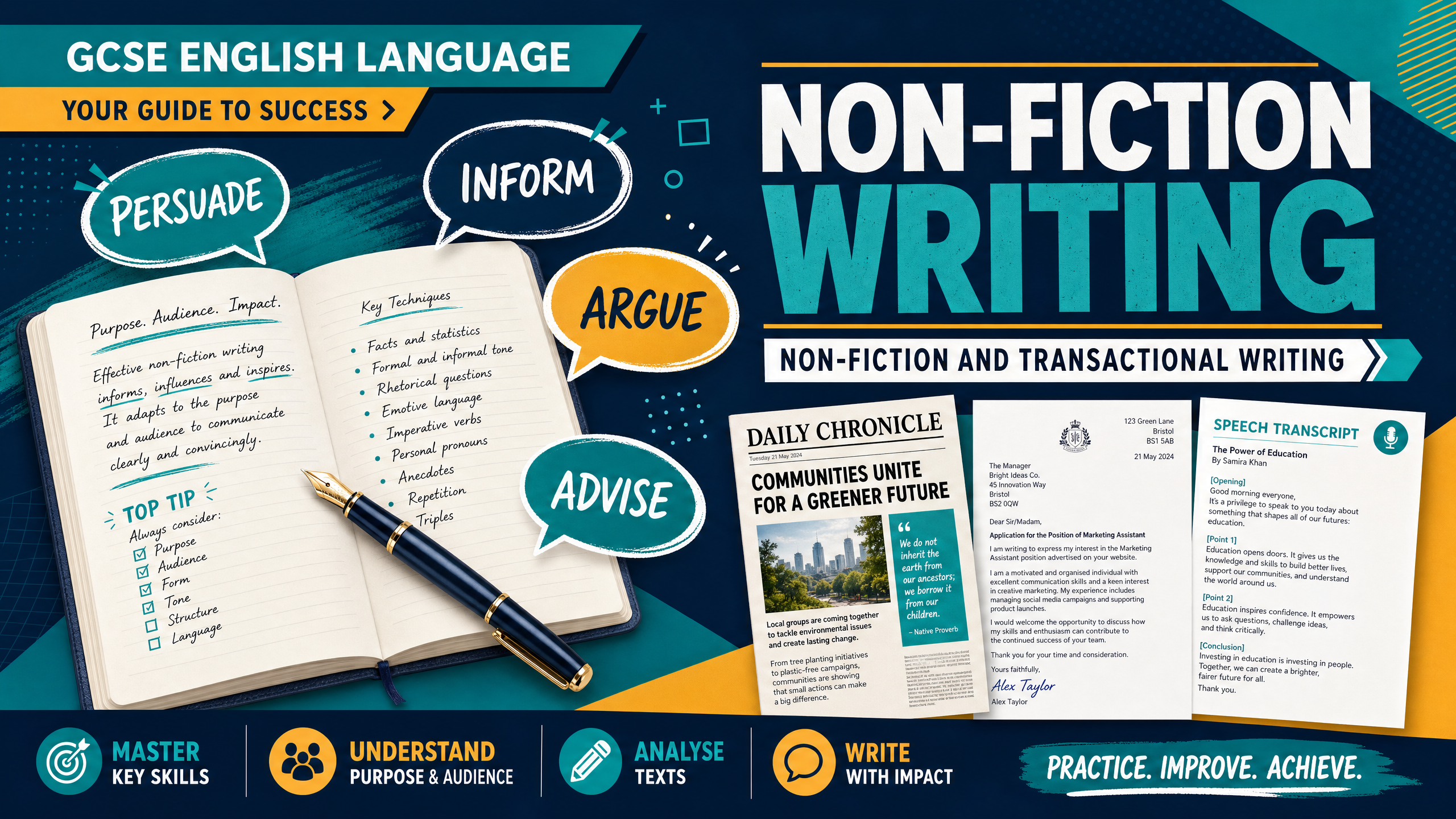 Header image for Writing: Non-fiction and Transactional Writing