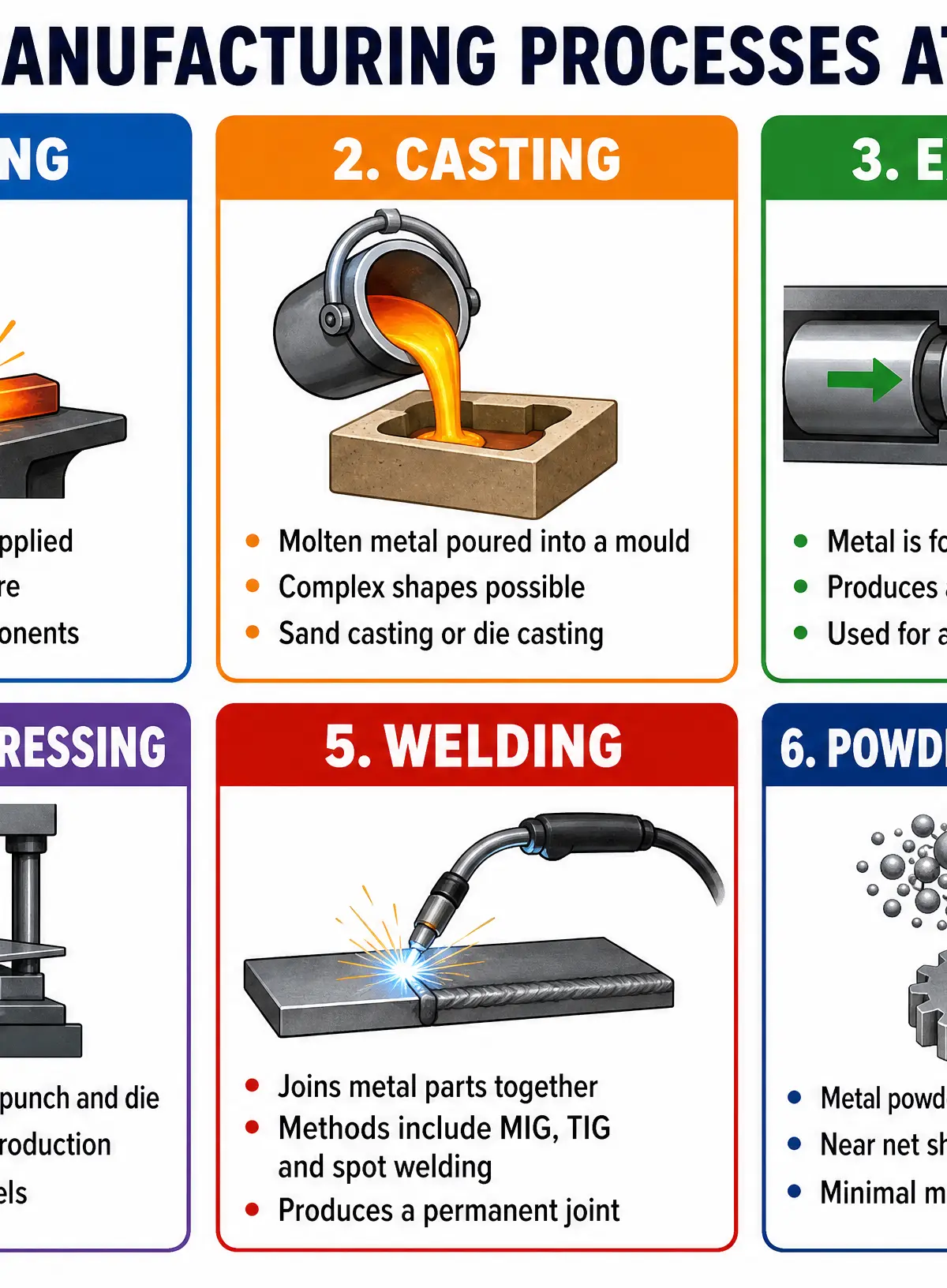Key metal manufacturing processes at a glance
