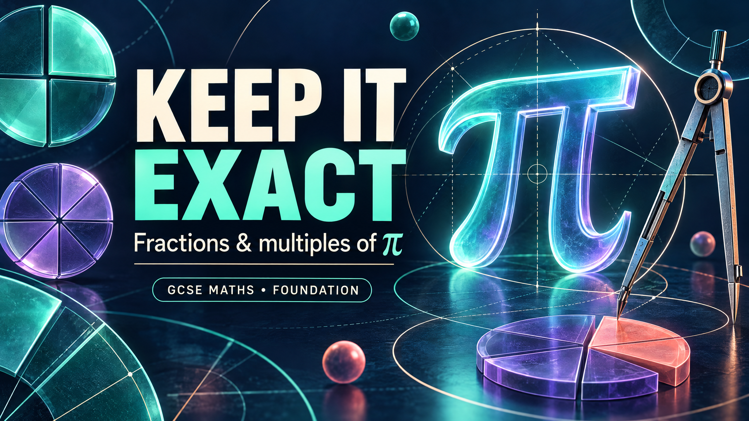 Keep it exact: fractions and multiples of π, GCSE Foundation.