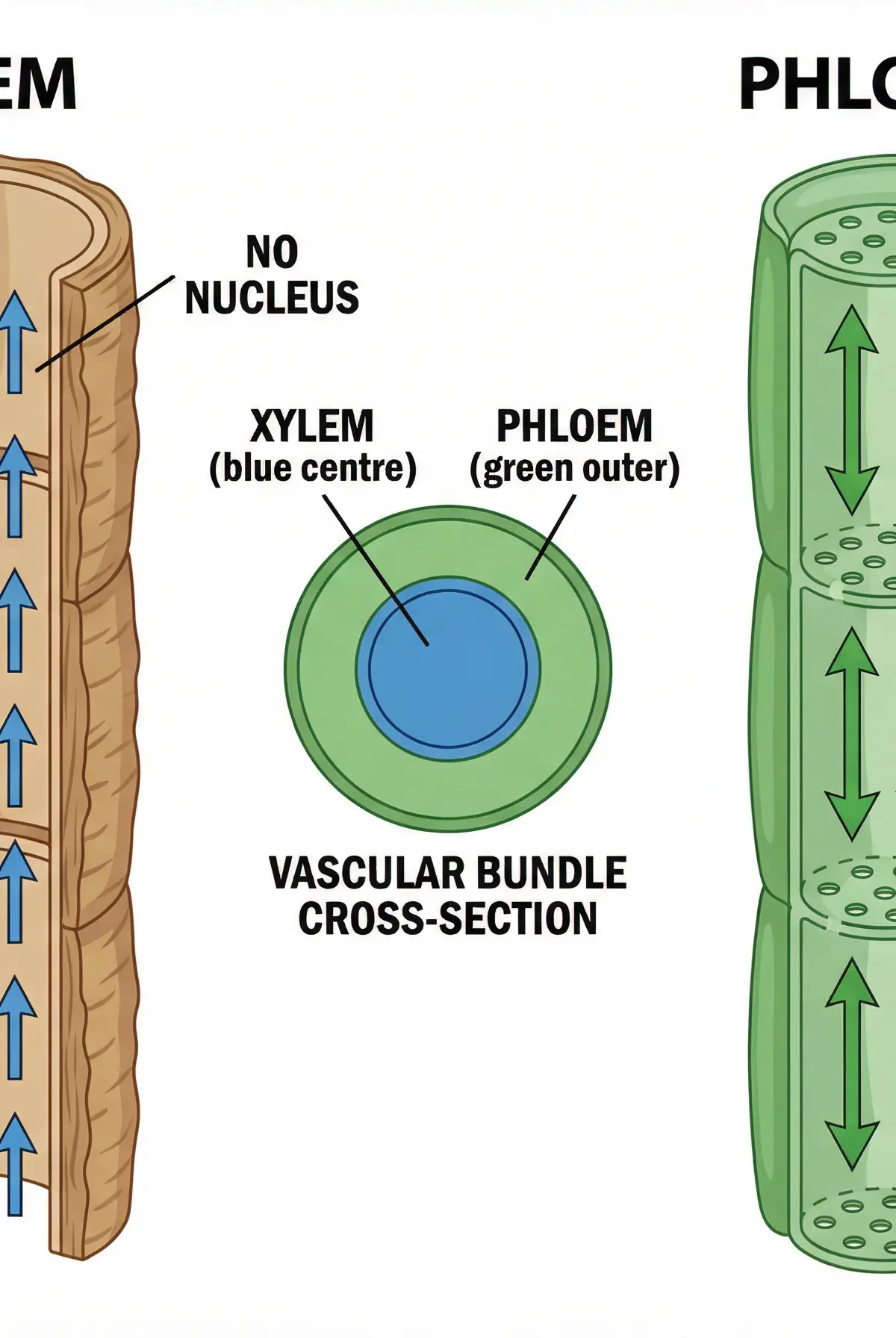 Comparison of Xylem and Phloem Tissues
