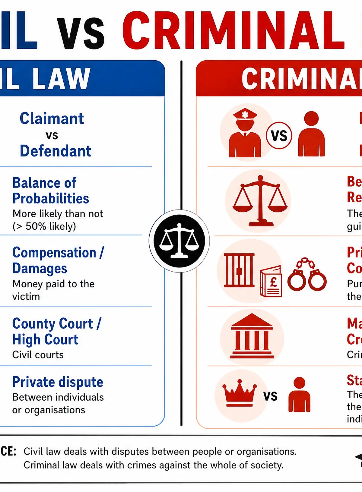 Civil vs Criminal Law Comparison