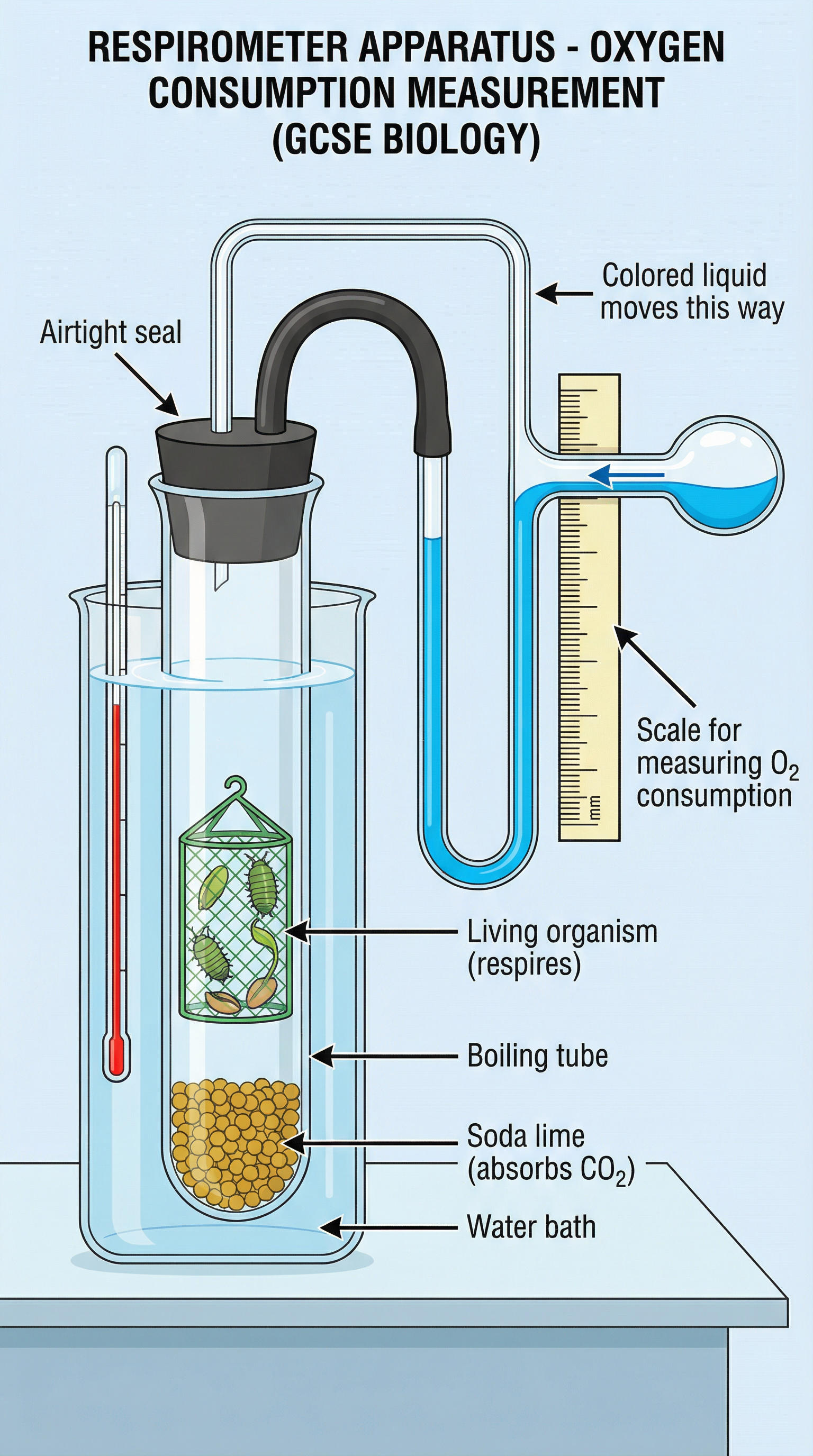Respirometer apparatus for measuring oxygen consumption (PAG 4)