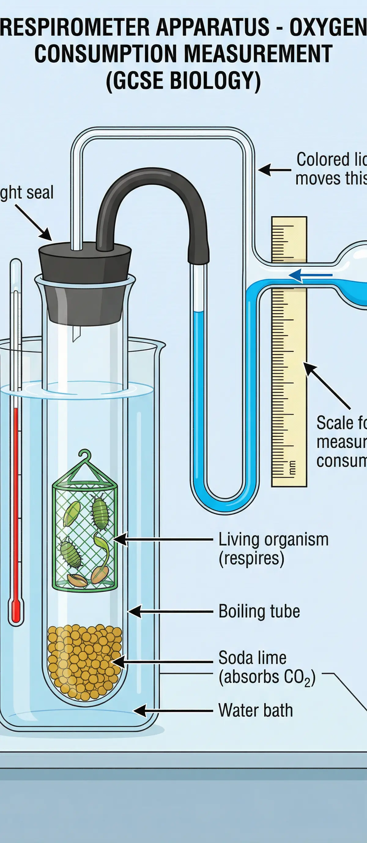 Respirometer apparatus for measuring oxygen consumption (PAG 4)