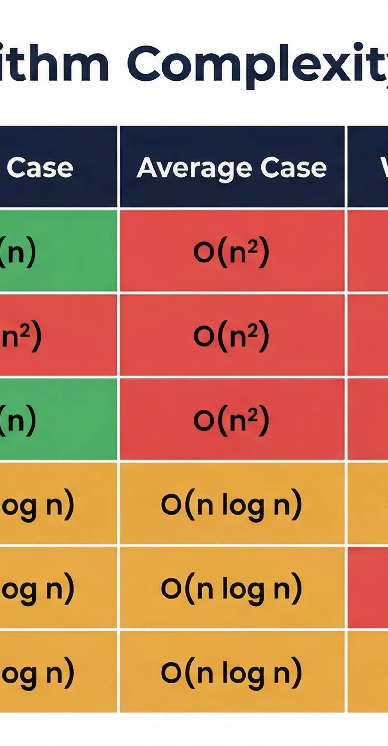 Sorting Algorithm Complexity Comparison
