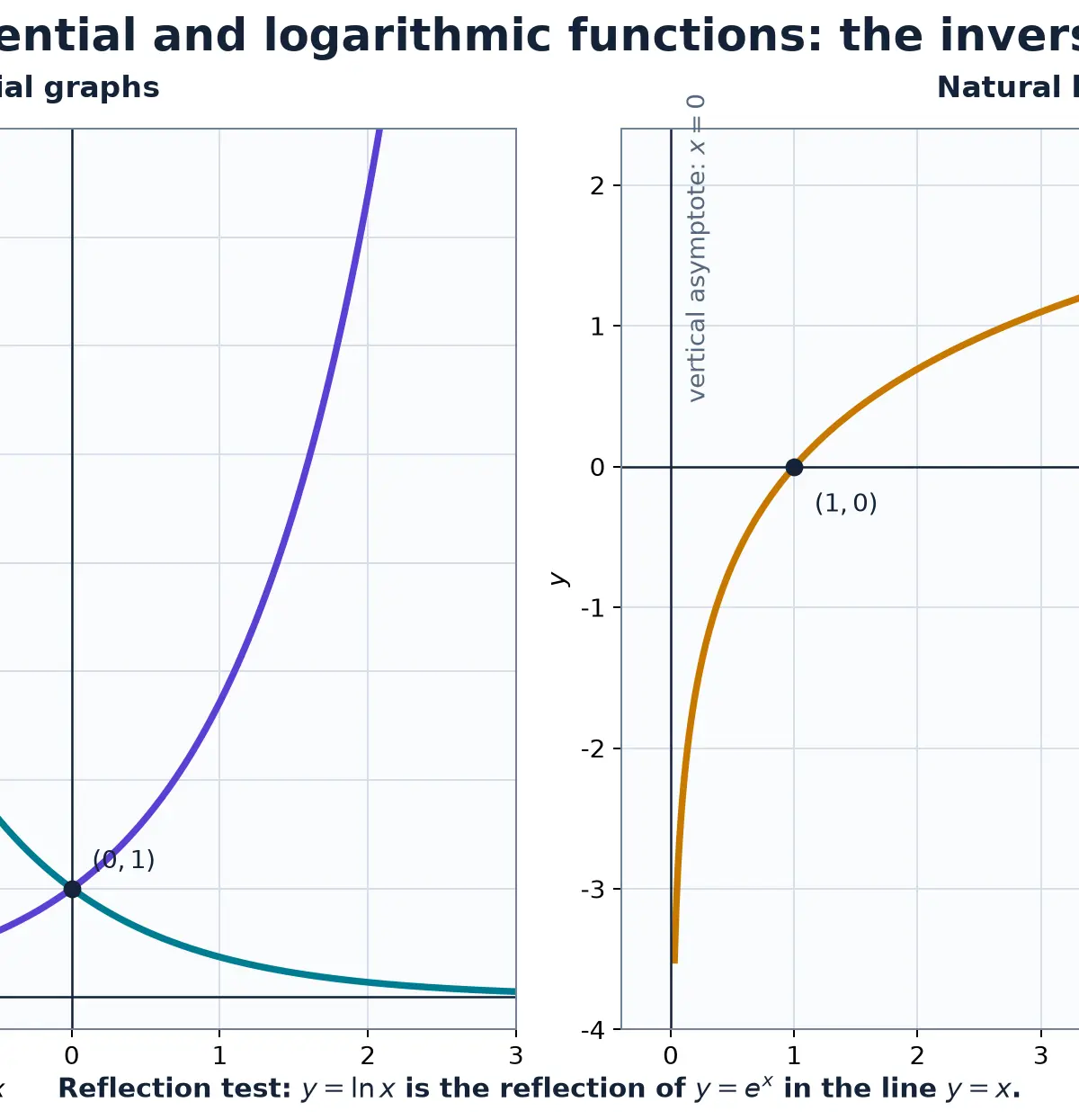 Core exponential and natural logarithm graph features.