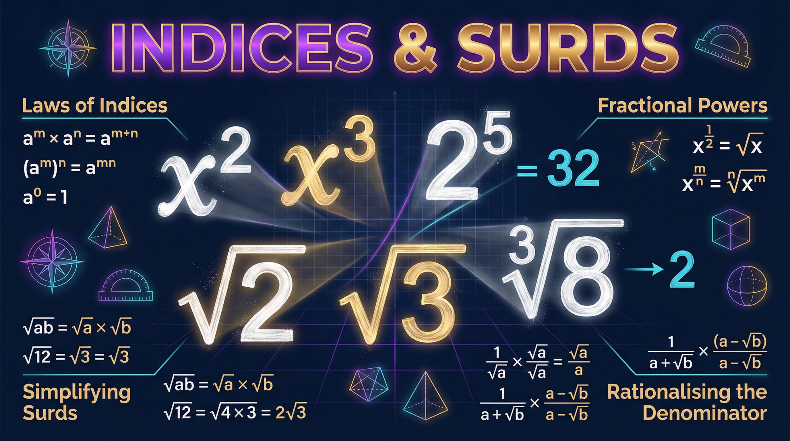Header image for Indices and Surds