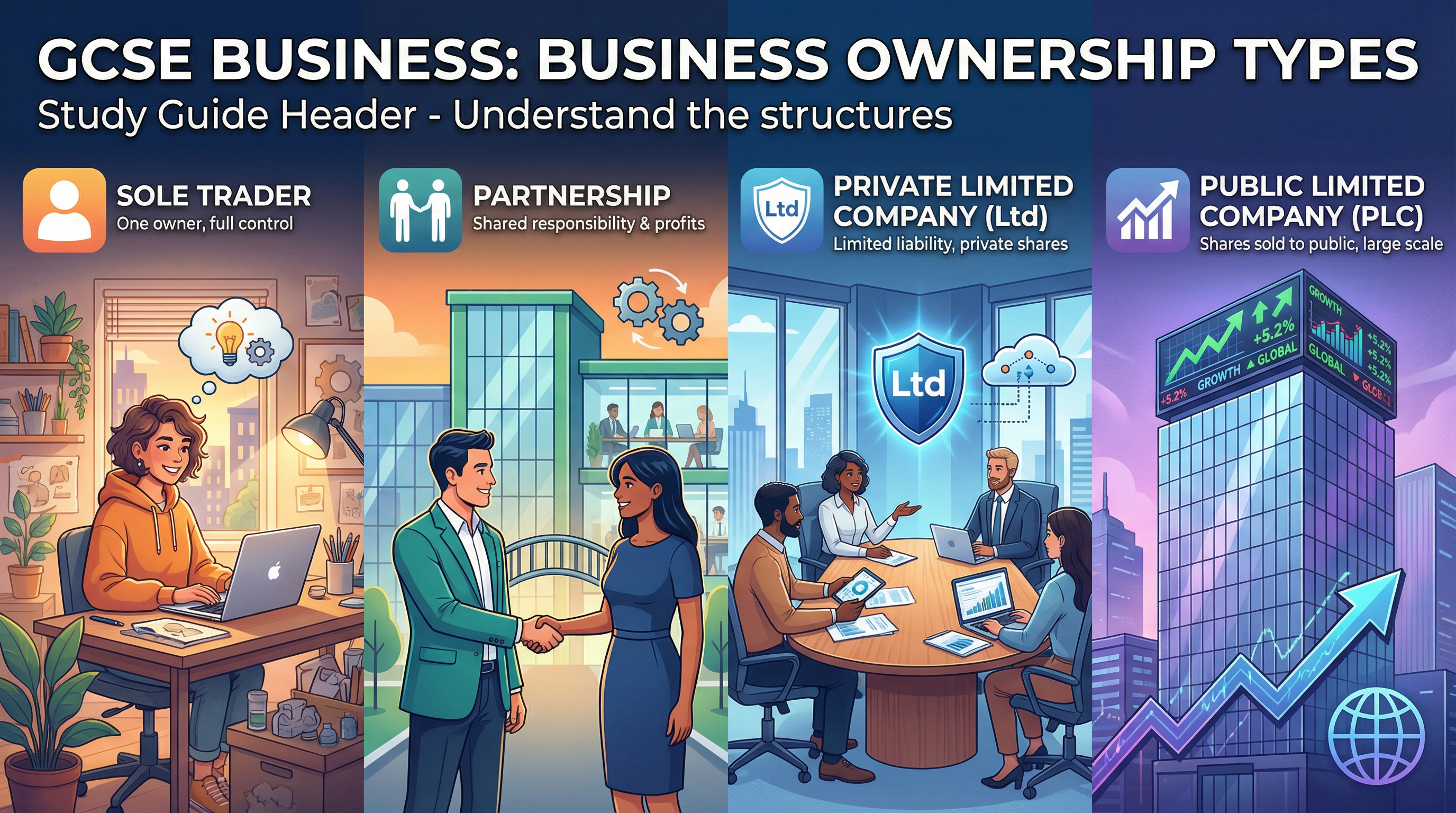 Business Ownership — AQA GCSE study guide illustration