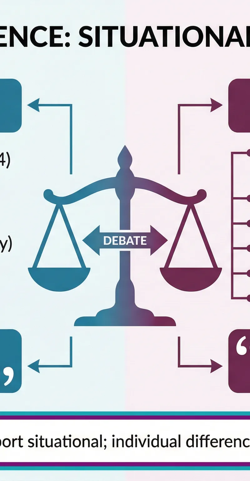 The great debate: Situational vs. Dispositional causes of obedience.