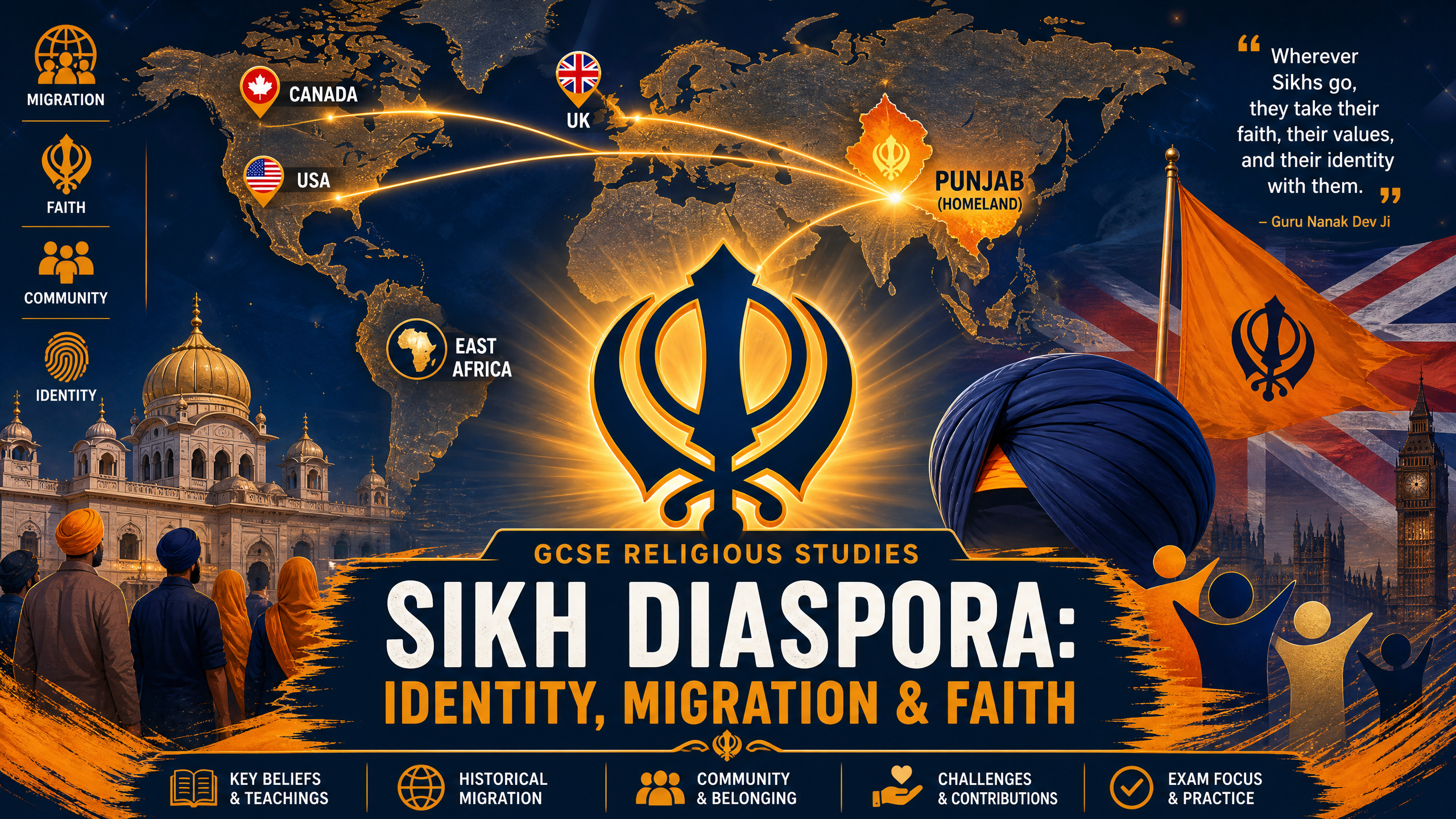 Header image for Sikh Diaspora: Identity, Migration & Faith