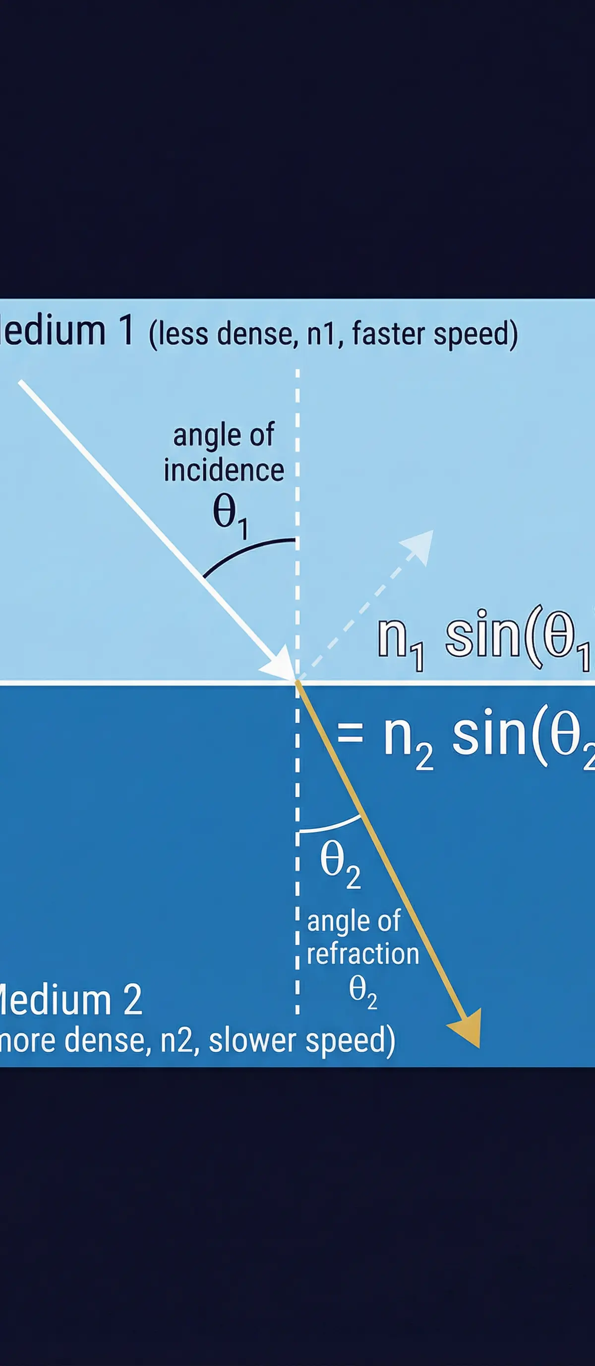 Diagram of Snell's Law of Refraction
