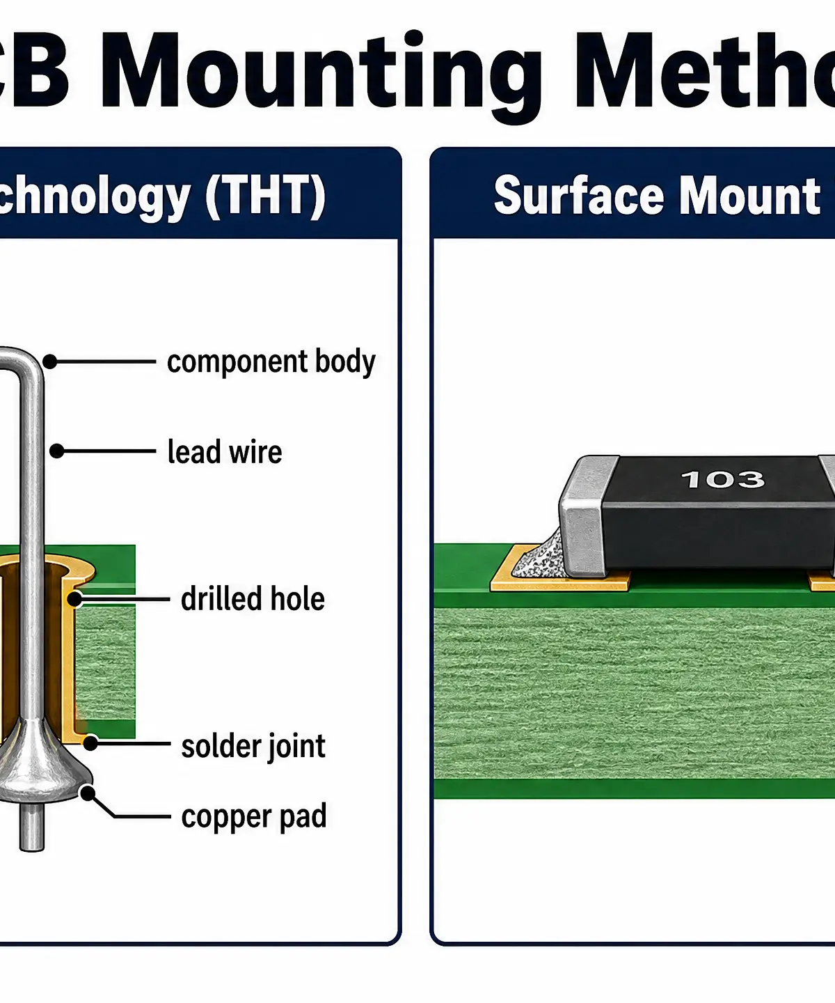Comparison of PCB Mounting Methods: THT vs SMT