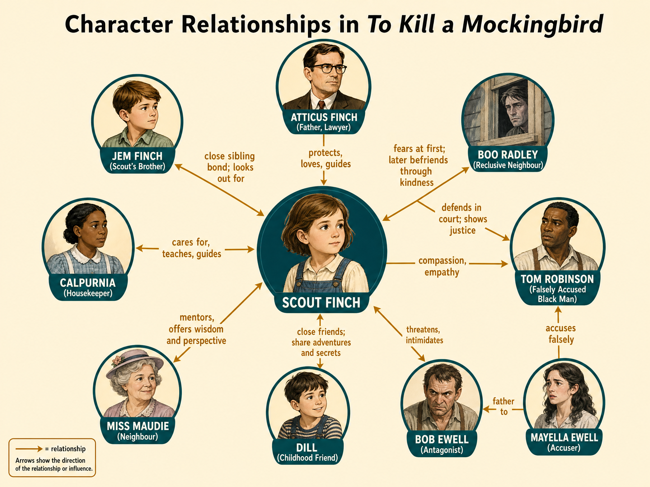 Character Relationships in To Kill a Mockingbird