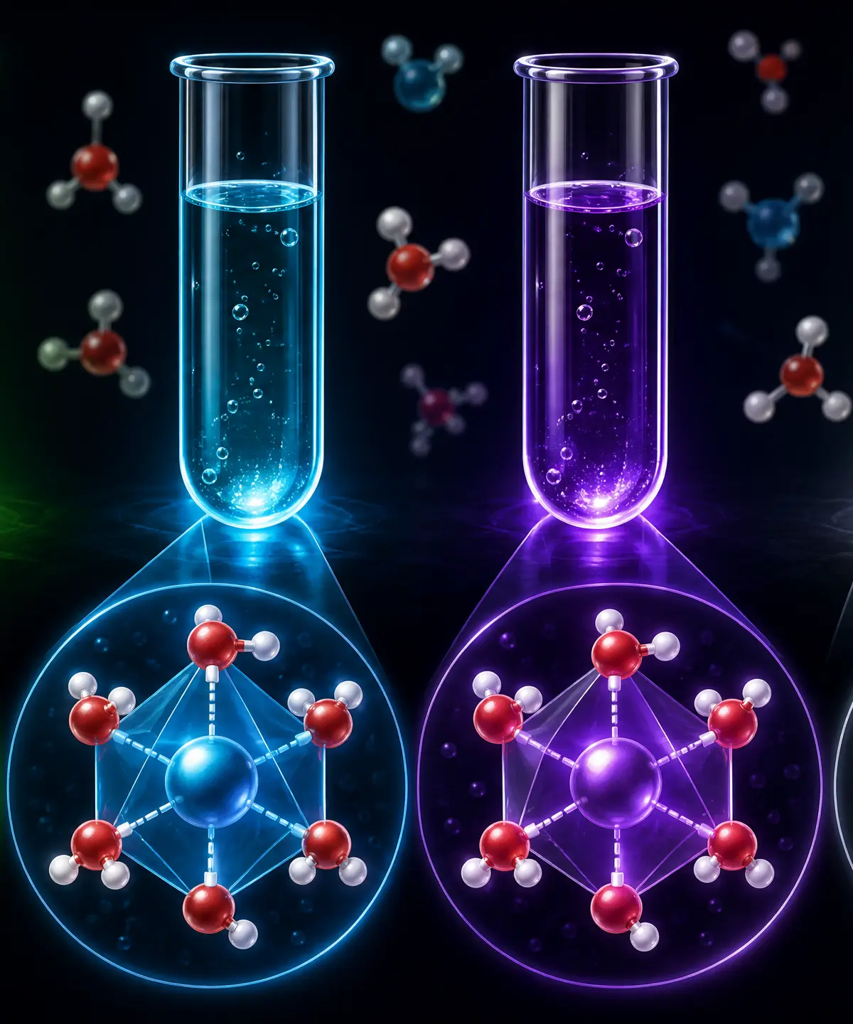 Reactions of ions in aqueous solution: colour, complexes, and test-tube chemistry.