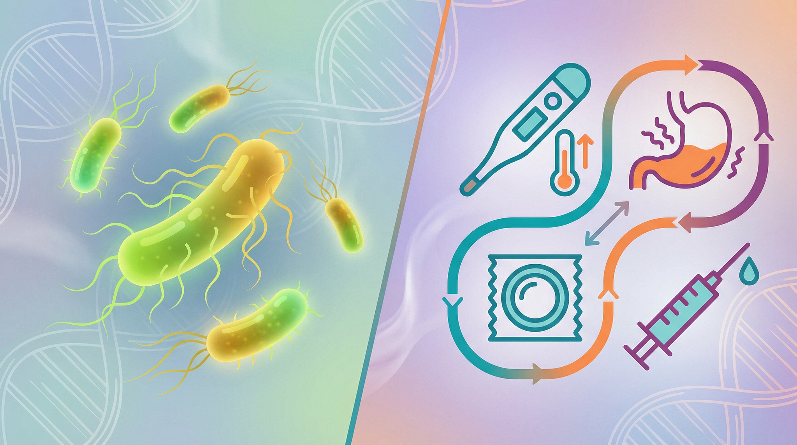 Bacterial Diseases (Salmonella, Gonorrhoea) — AQA GCSE study guide illustration