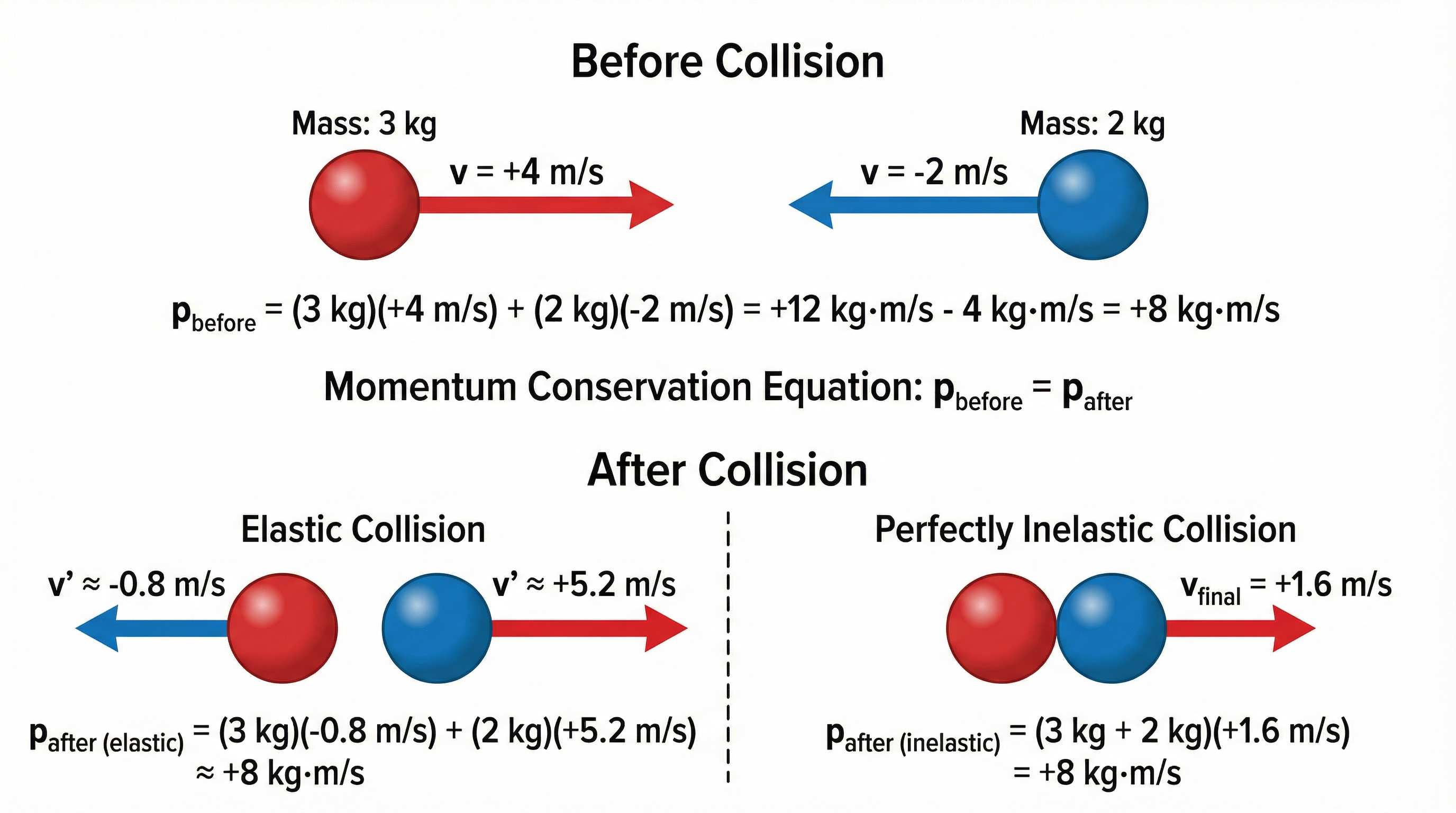 Conservation of Momentum: Before and After Collision