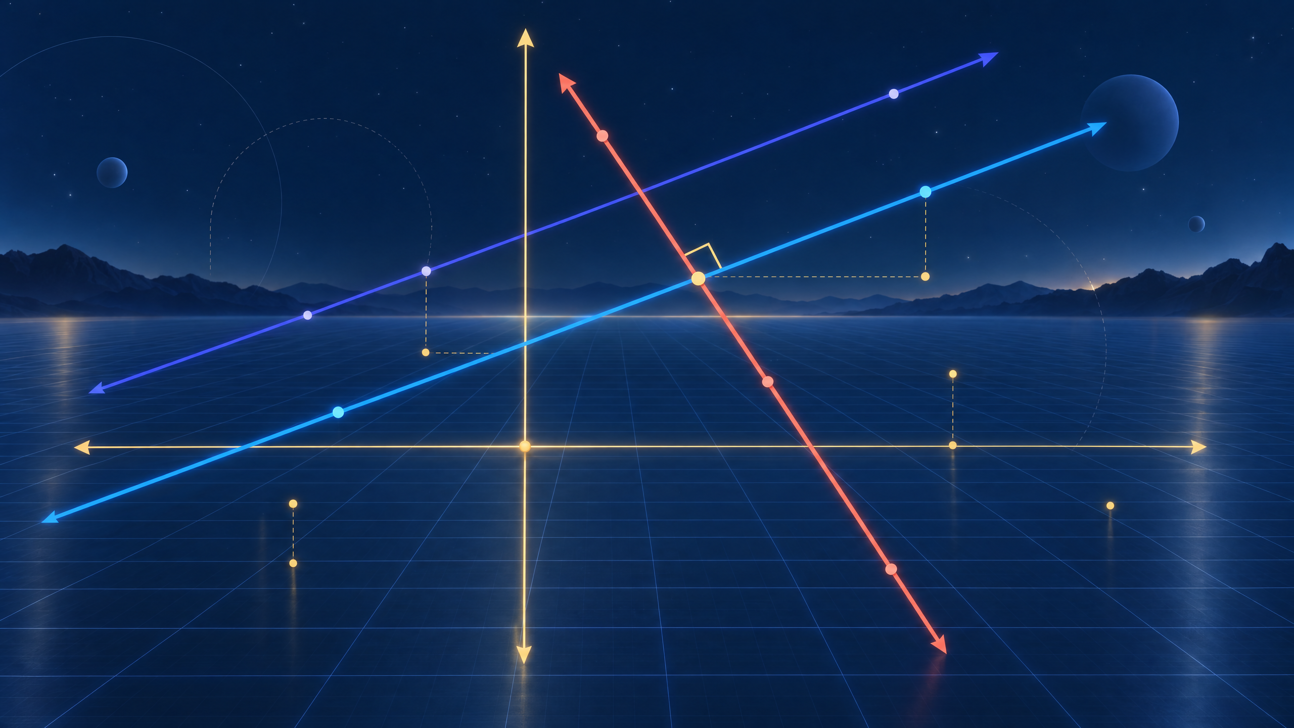 Straight-line coordinate geometry: gradients, parallelism and perpendicularity.