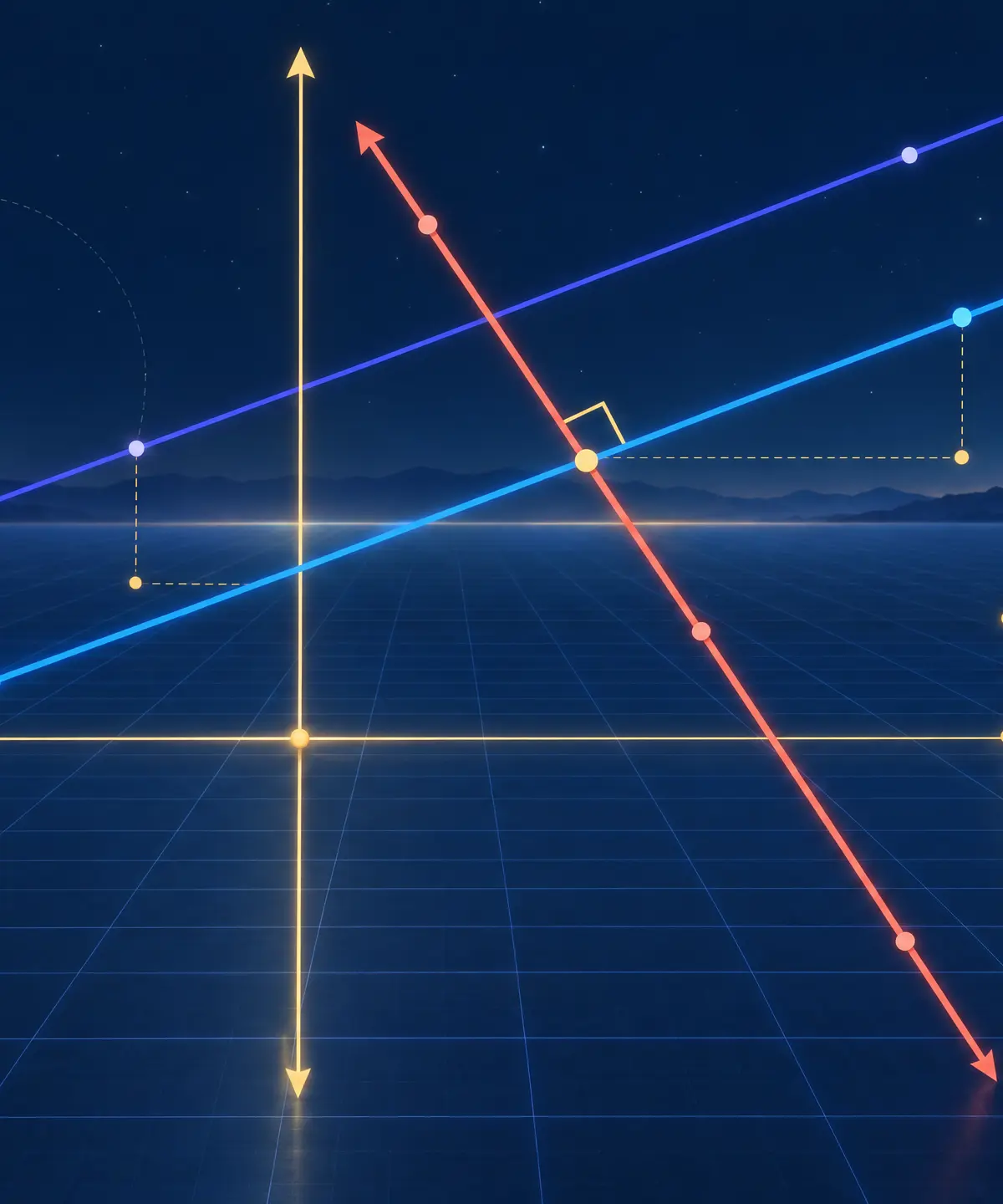 Straight-line coordinate geometry: gradients, parallelism and perpendicularity.