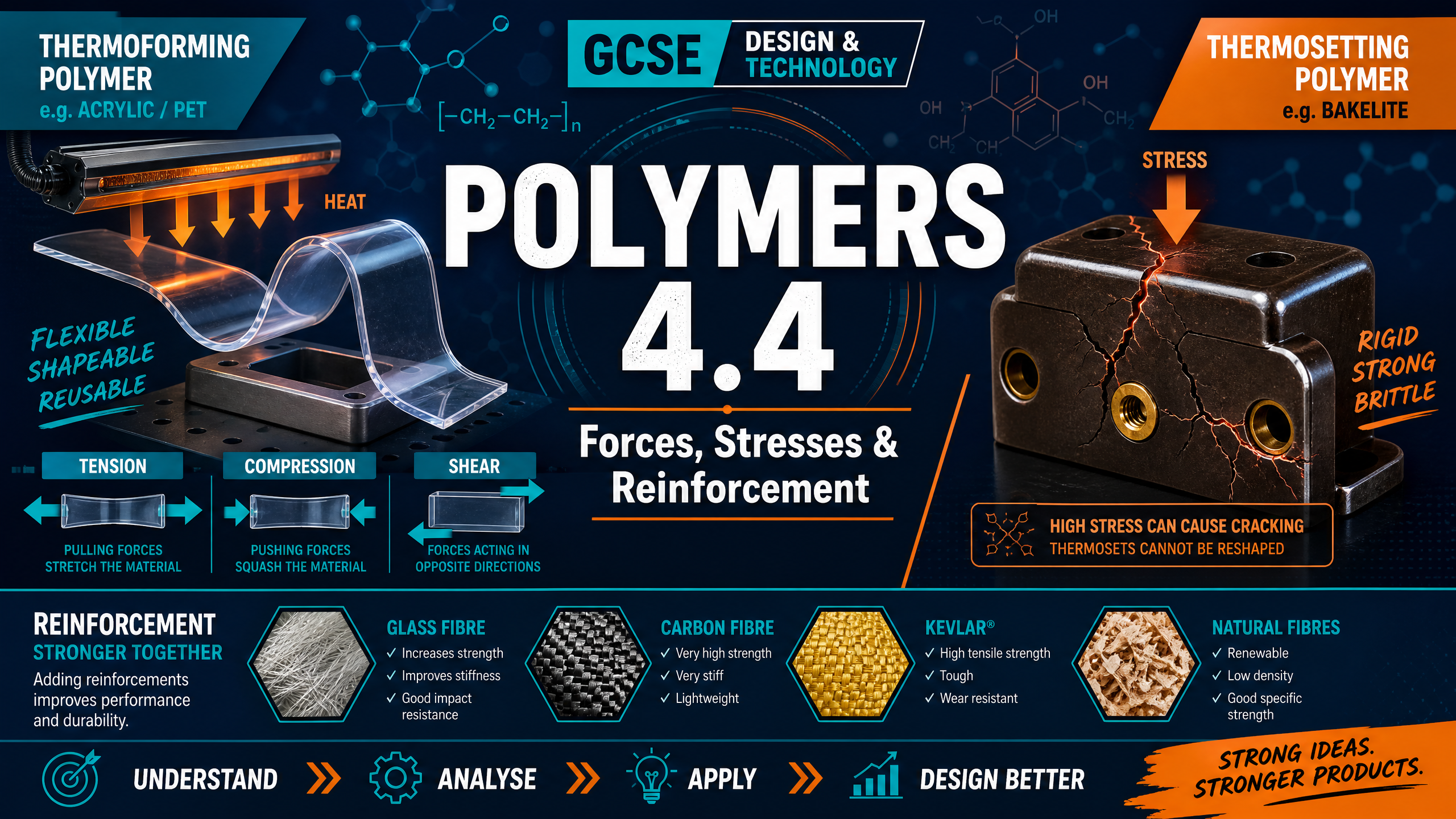 Header image for Polymers: Forces, Stresses & Reinforcement