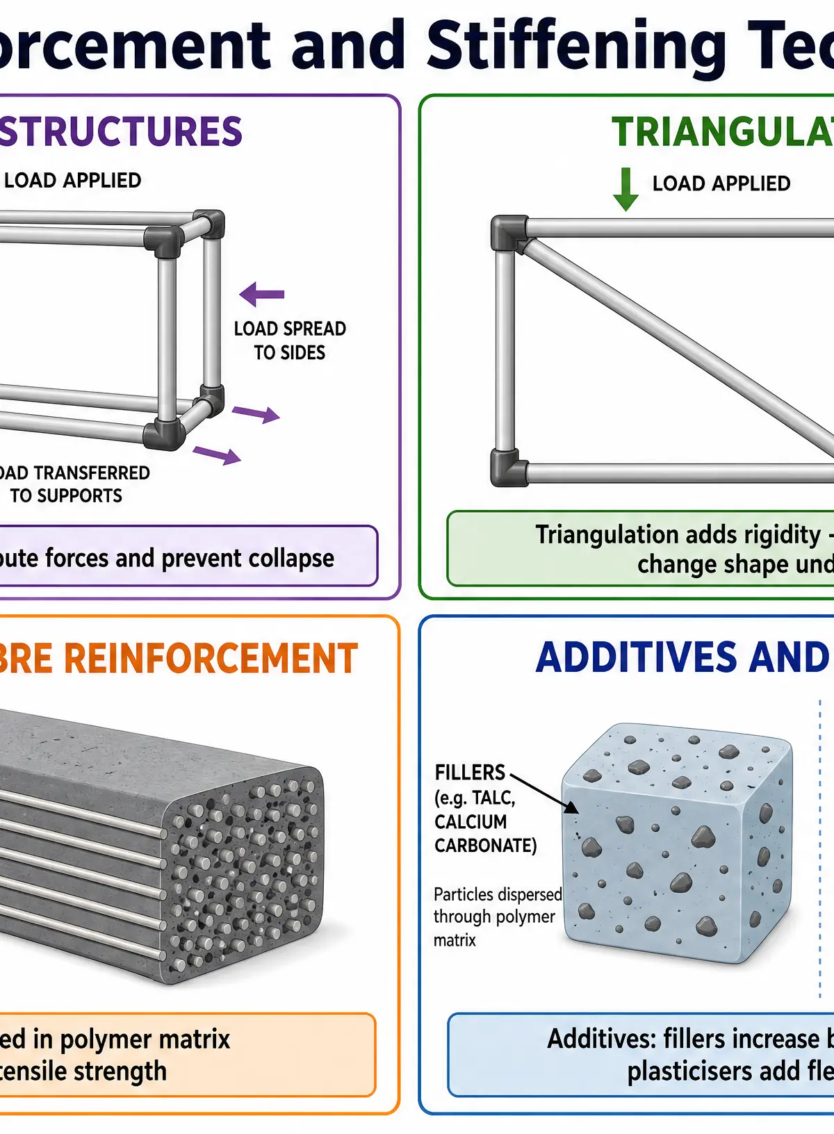 Polymer Reinforcement and Stiffening Techniques