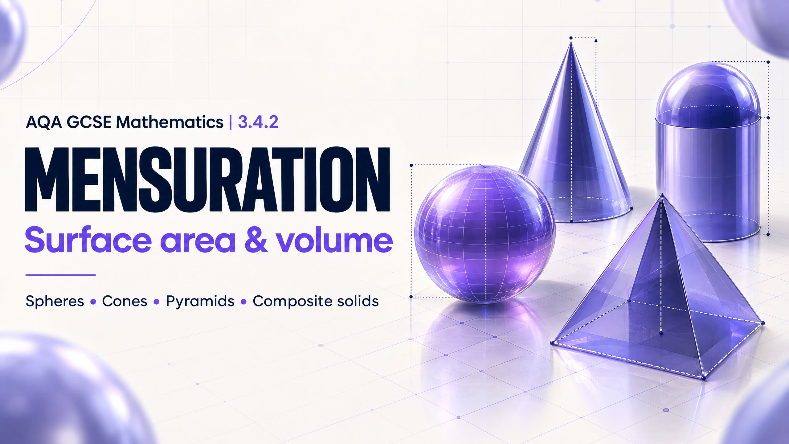 AQA GCSE mensuration: surface area and volume.