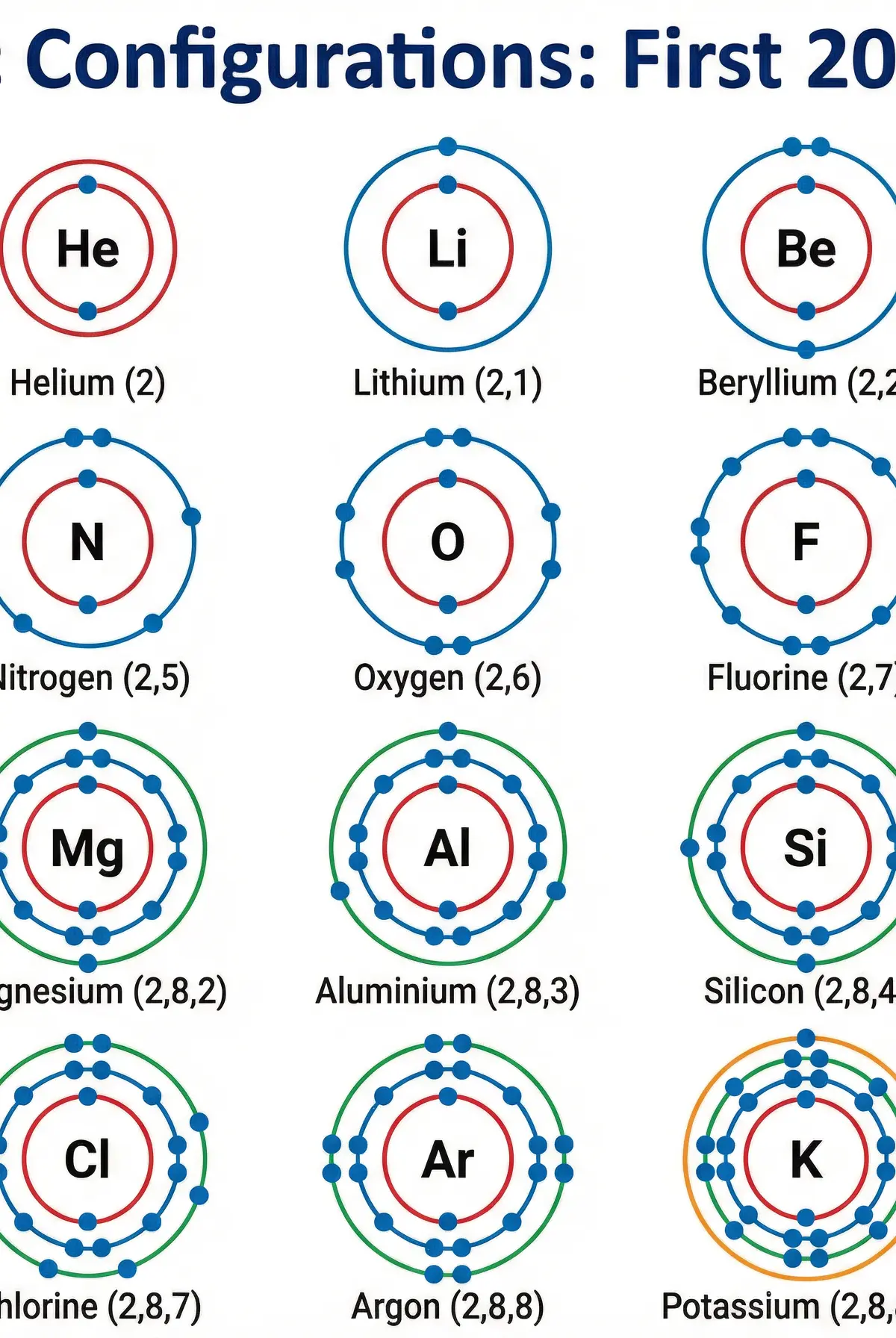 Electronic Configurations: First 20 Elements