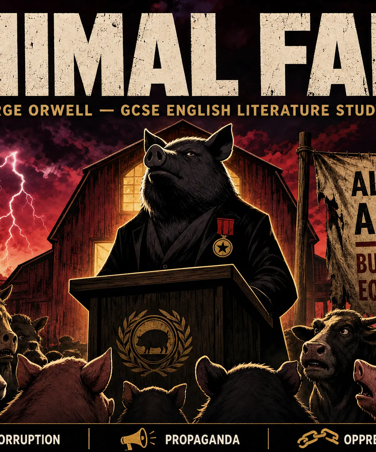 Header image for Animal Farm Study Guide
