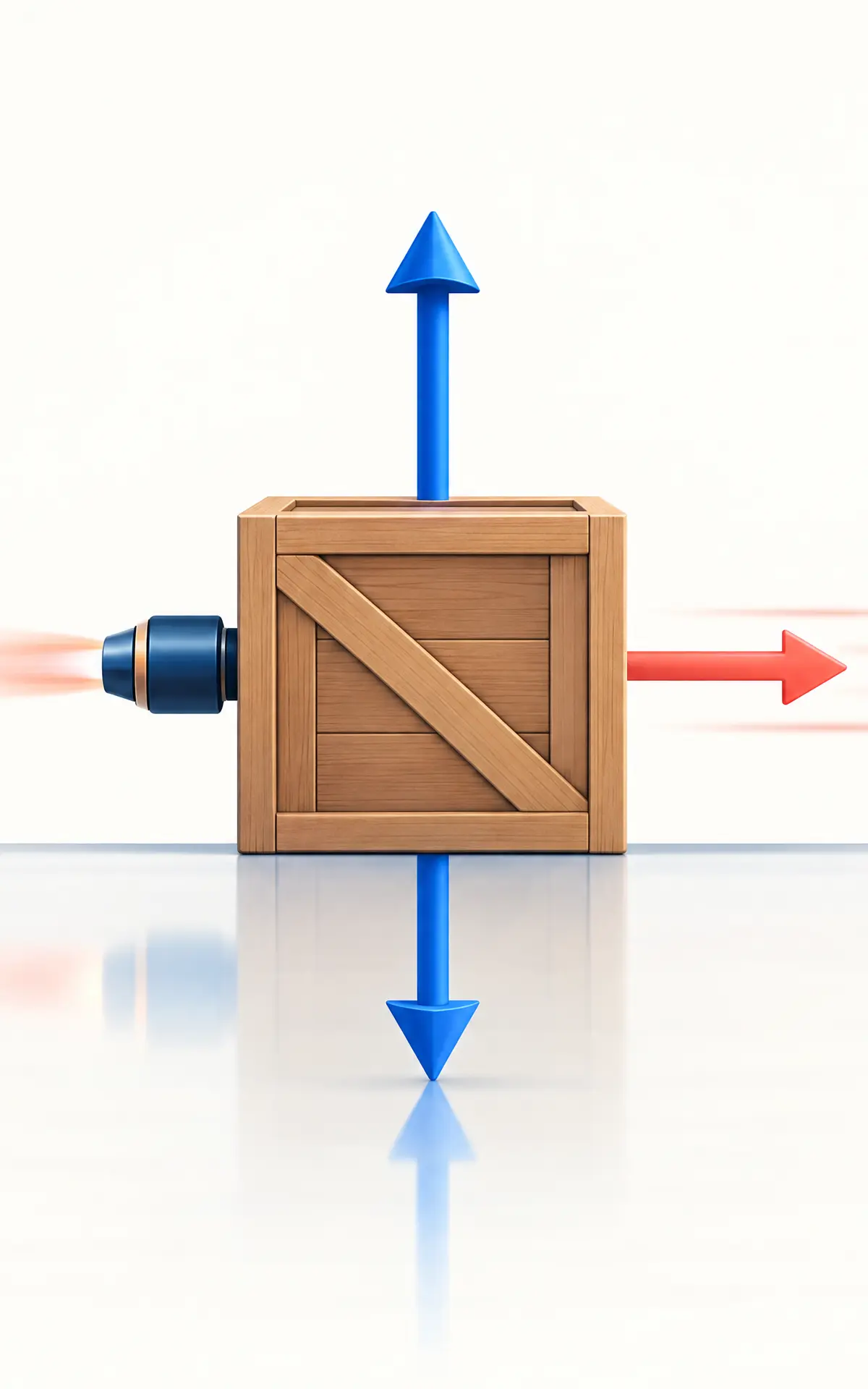 A free-body model separates vertical balance from horizontal acceleration.