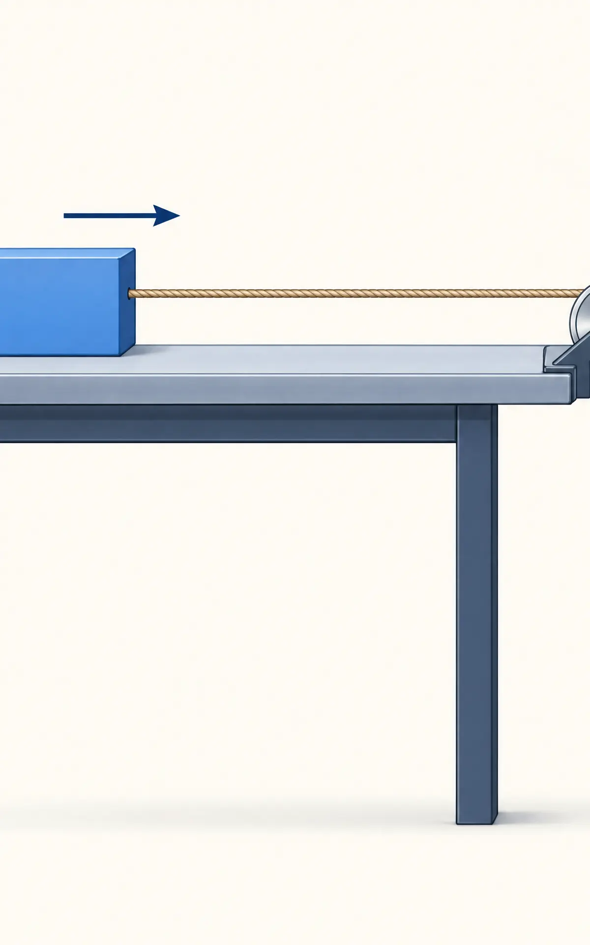 Connected particles share an acceleration magnitude through a light, inextensible string.