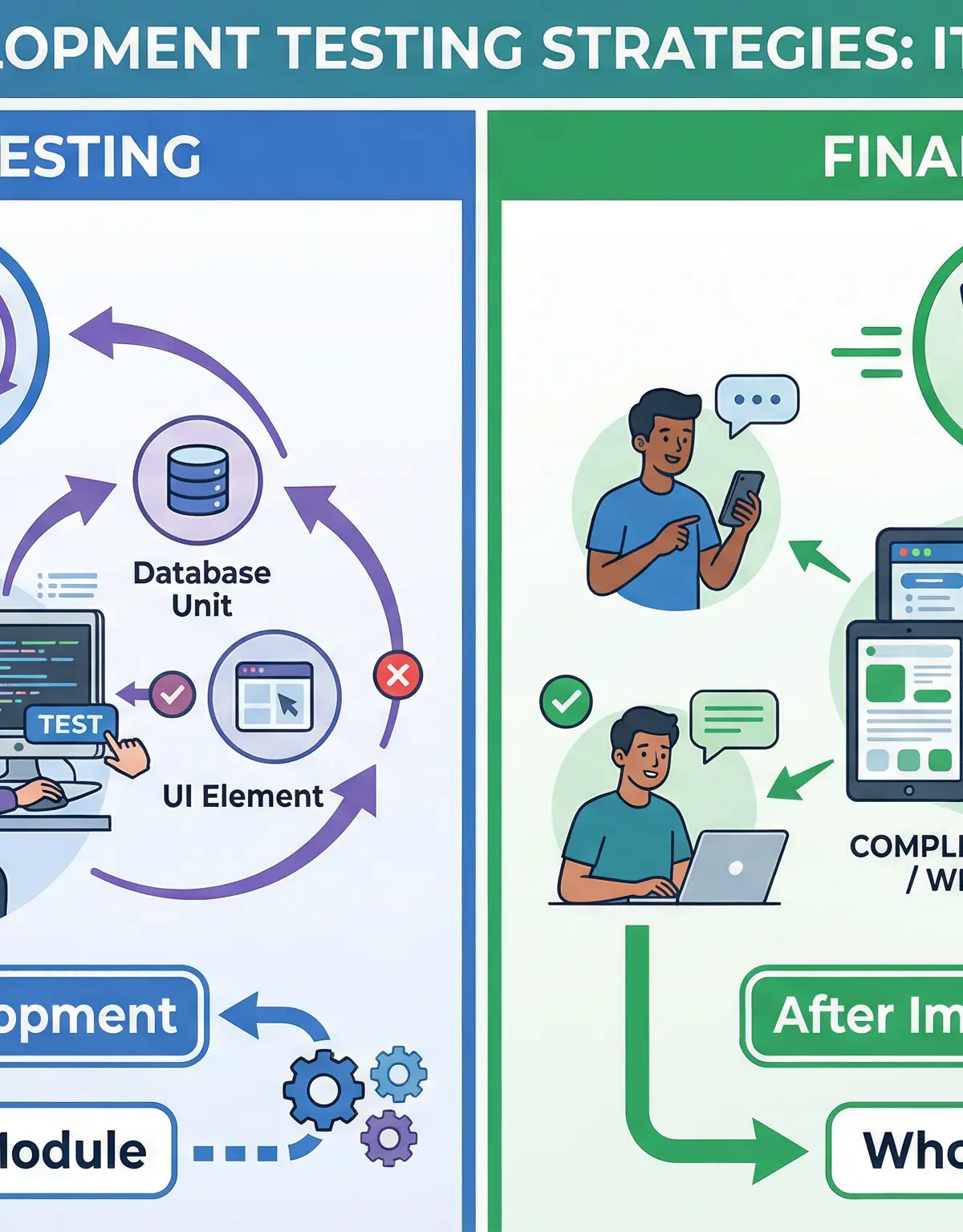 Iterative Testing vs Final Testing - Key differences in timing, scope, and purpose